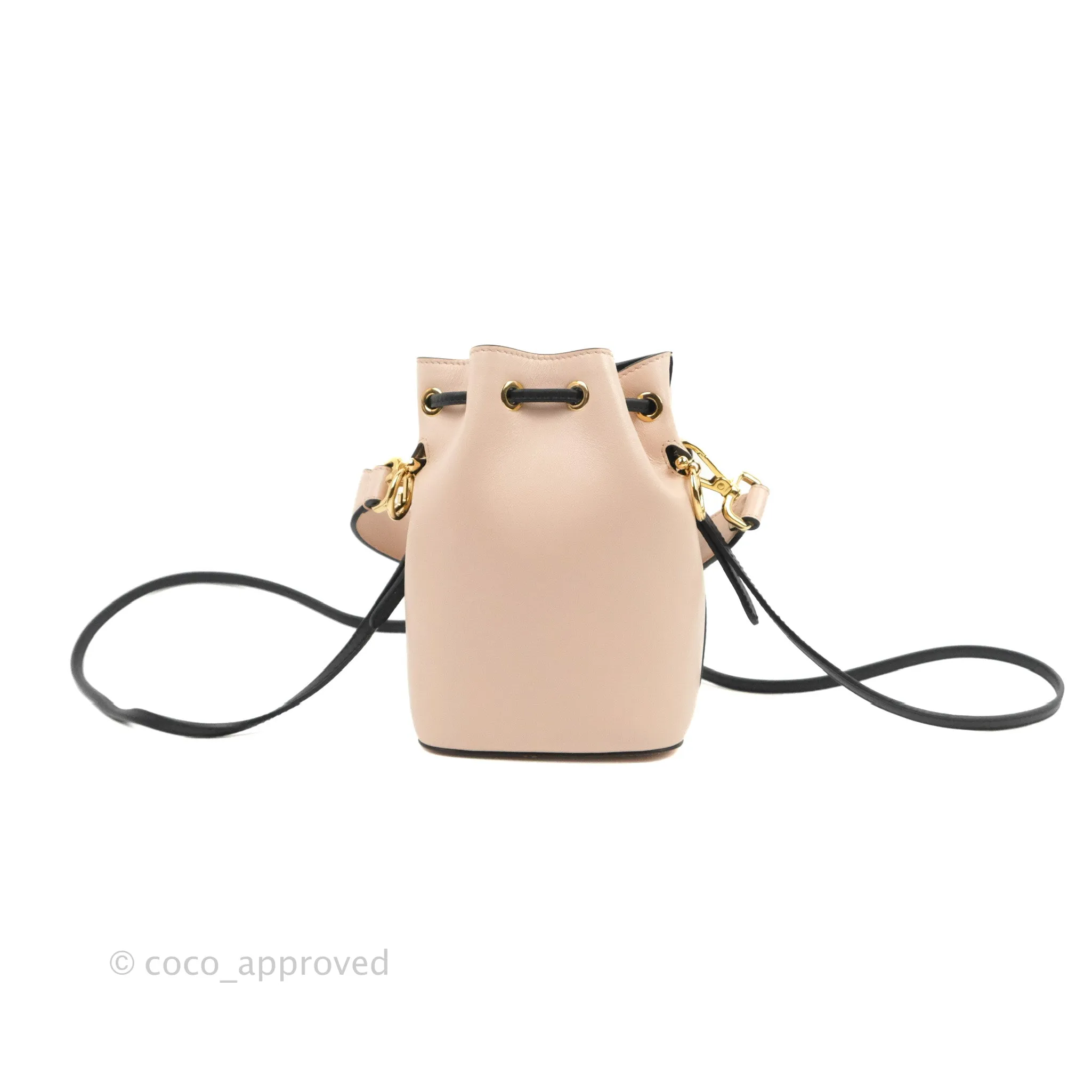 Fendi Mini Mon Tresor Bucket Bag Pink/Black Calfskin