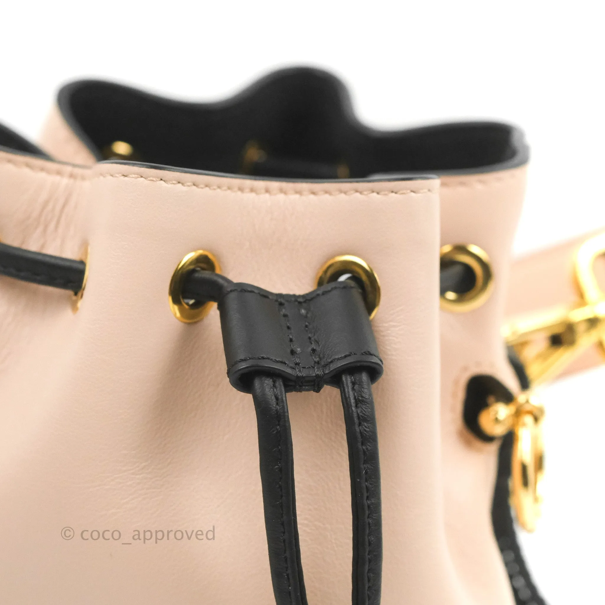 Fendi Mini Mon Tresor Bucket Bag Pink/Black Calfskin