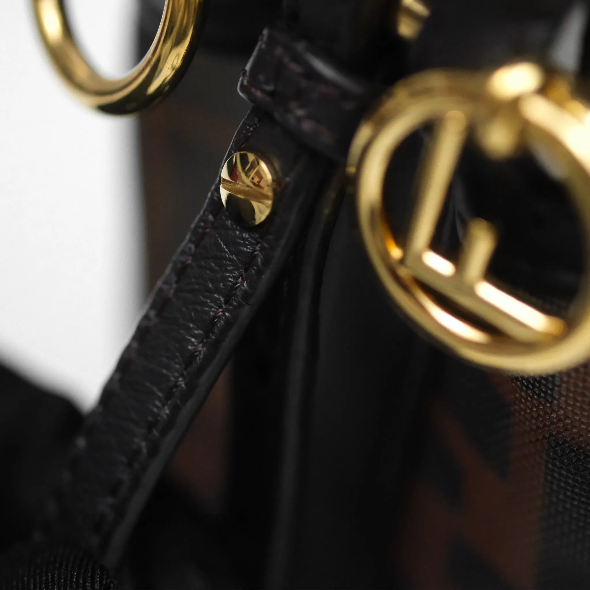 Fendi Mini Mon Tresor Bucket Bag Zucca See Through Mesh Brown/Black/Ebony