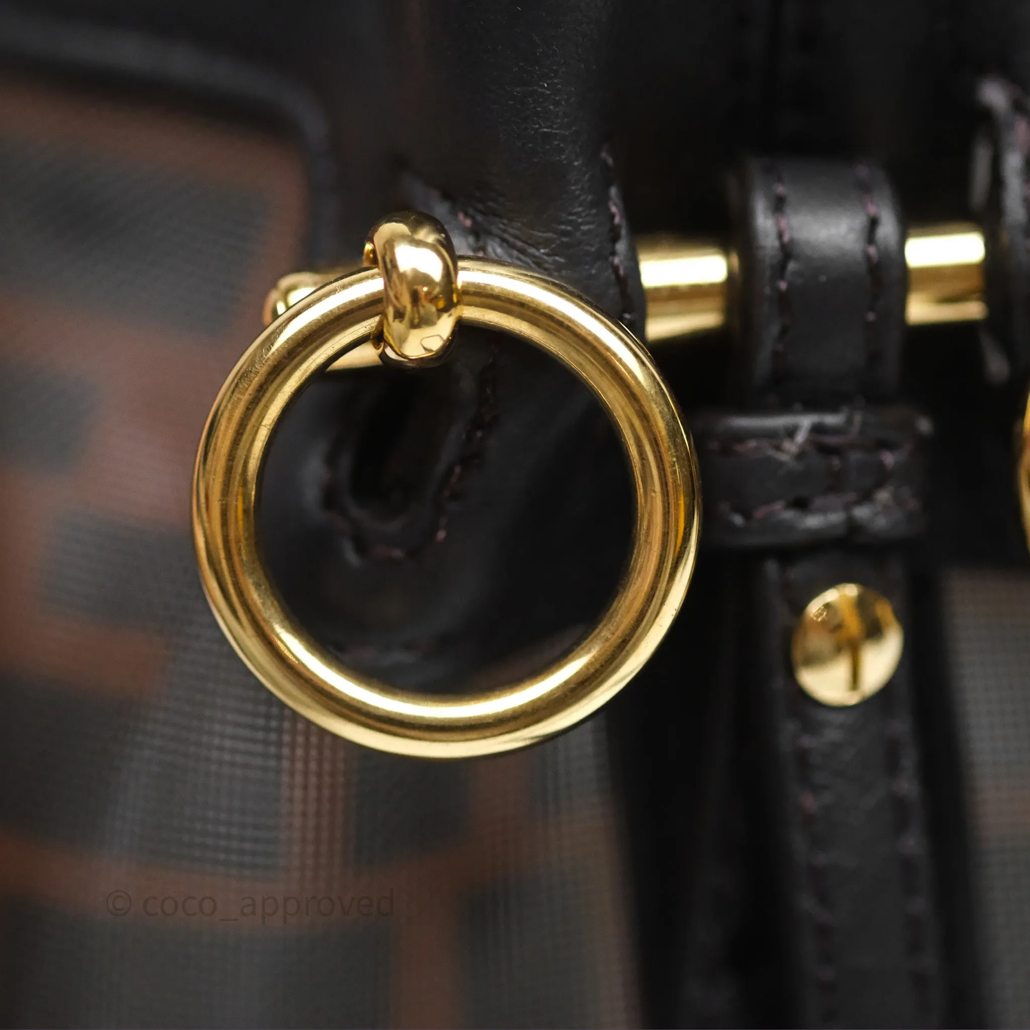 Fendi Mini Mon Tresor Bucket Bag Zucca See Through Mesh Brown/Black/Ebony