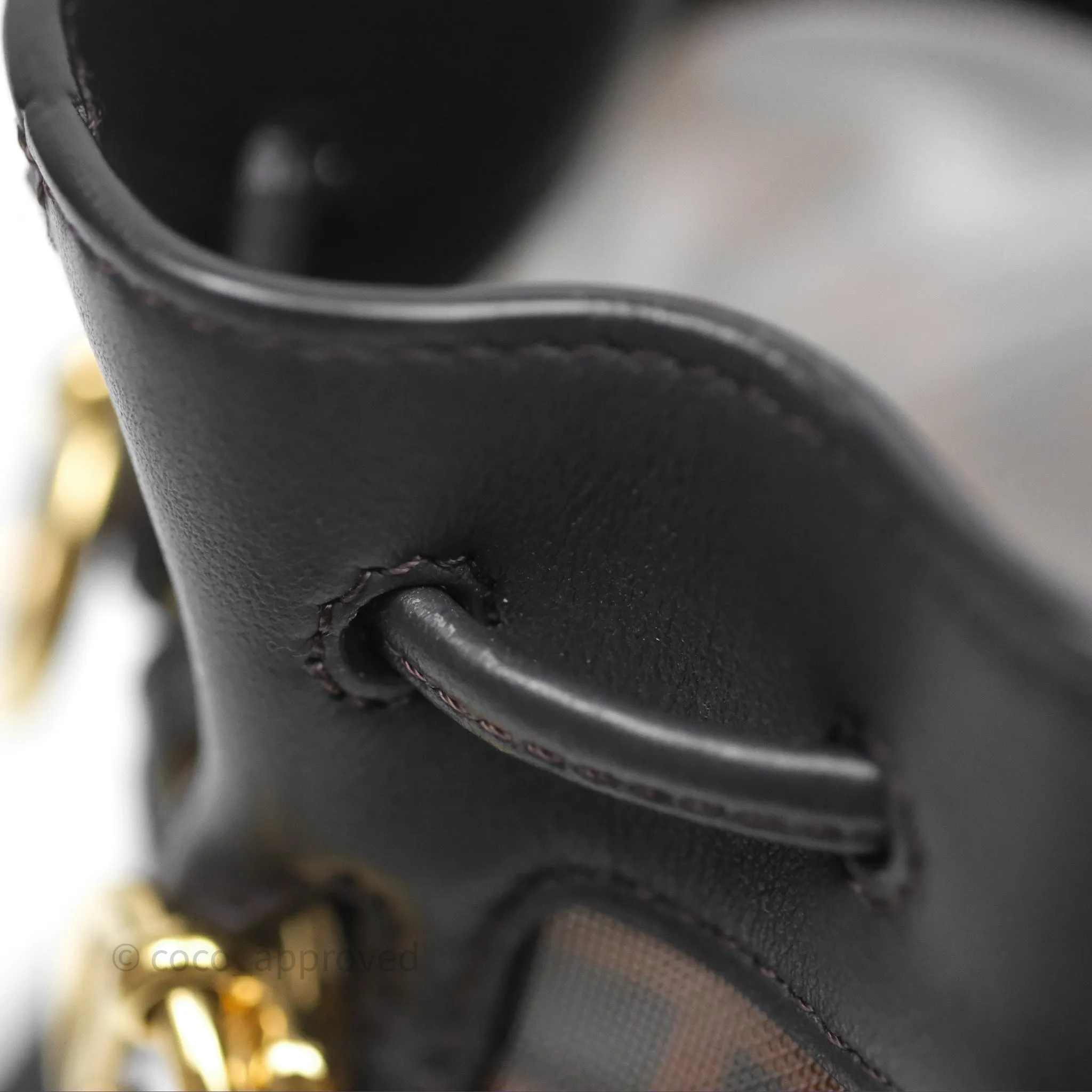 Fendi Mini Mon Tresor Bucket Bag Zucca See Through Mesh Brown/Black/Ebony