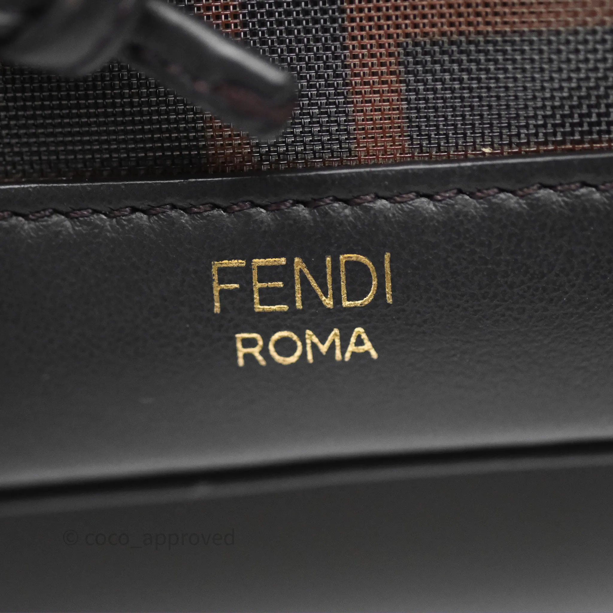 Fendi Mini Mon Tresor Bucket Bag Zucca See Through Mesh Brown/Black/Ebony