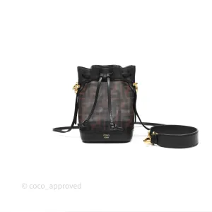 Fendi Mini Mon Tresor Bucket Bag Zucca See Through Mesh Brown/Black/Ebony