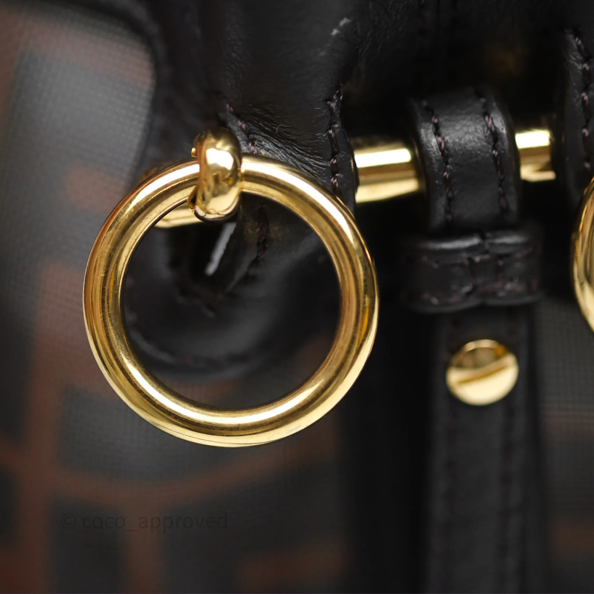 Fendi Mini Mon Tresor Bucket Bag Zucca See Through Mesh Brown/Black/Ebony
