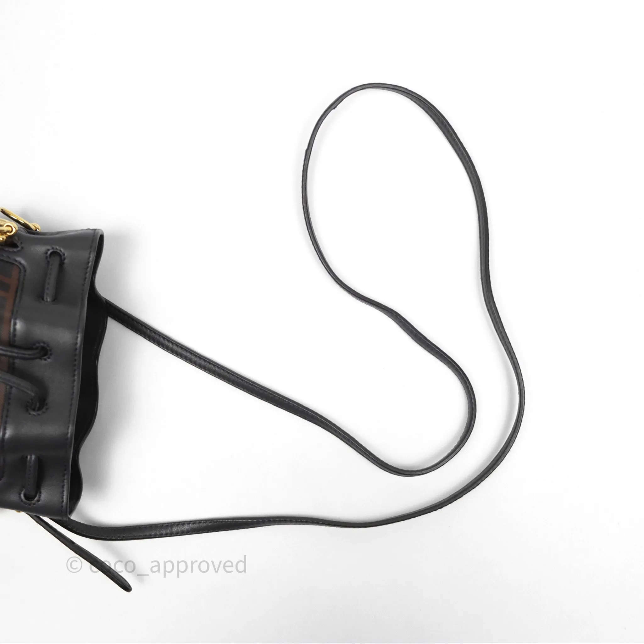 Fendi Mini Mon Tresor Bucket Bag Zucca See Through Mesh Brown/Black/Ebony