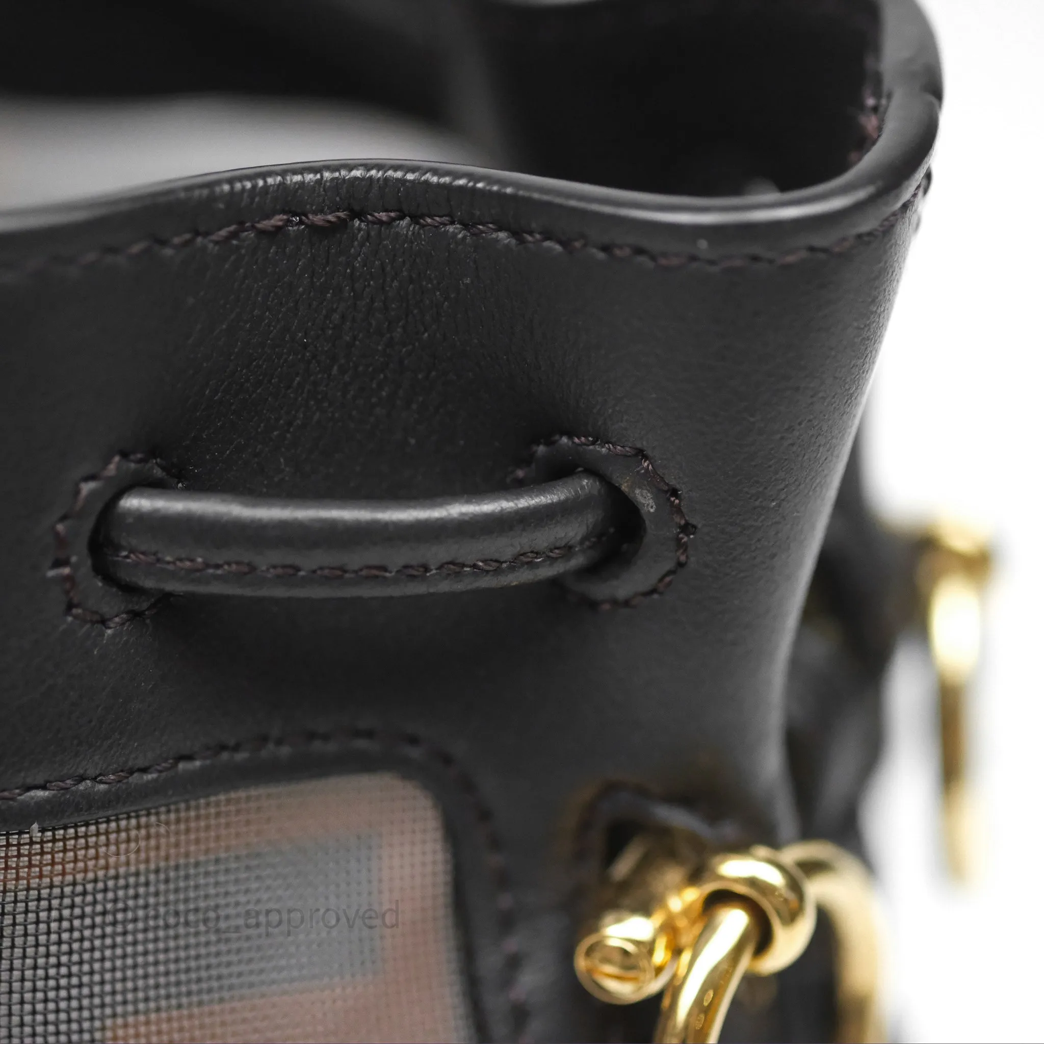 Fendi Mini Mon Tresor Bucket Bag Zucca See Through Mesh Brown/Black/Ebony