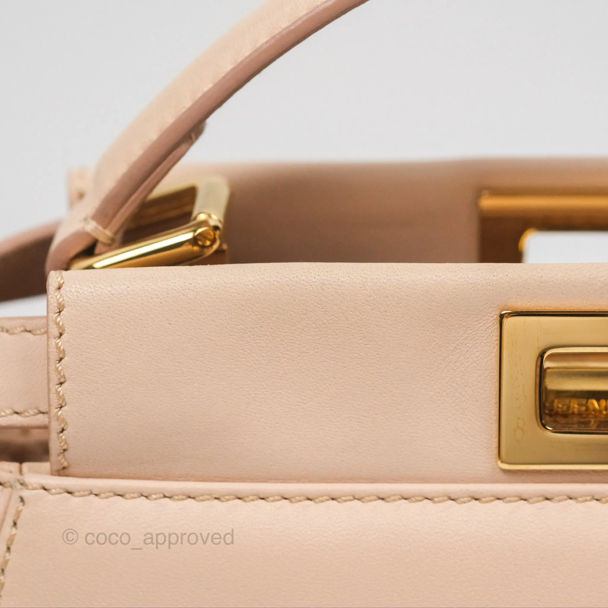 Fendi Mini Peekaboo Bag Light Pink Lambskin Gold Hardware