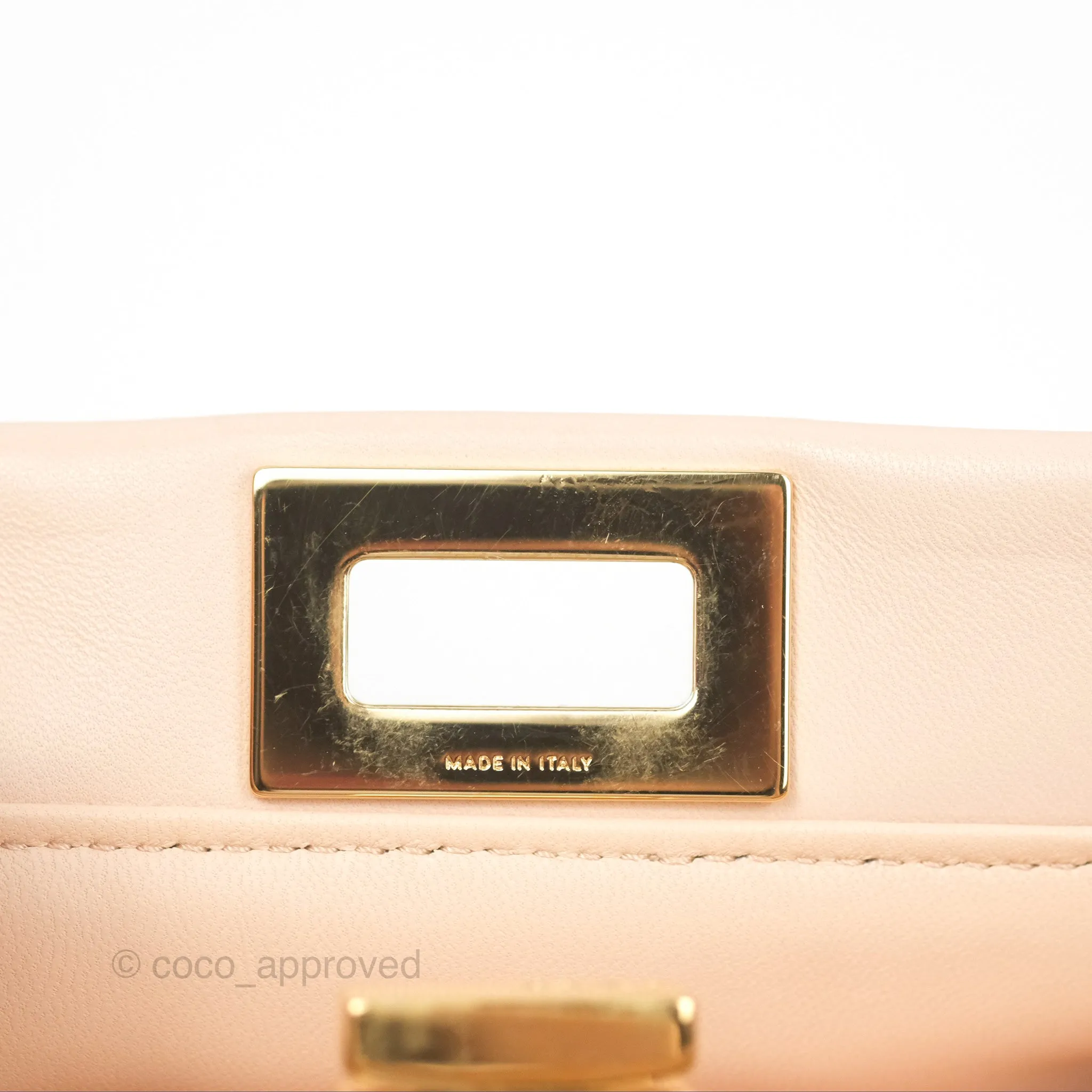 Fendi Mini Peekaboo Bag Light Pink Lambskin Gold Hardware