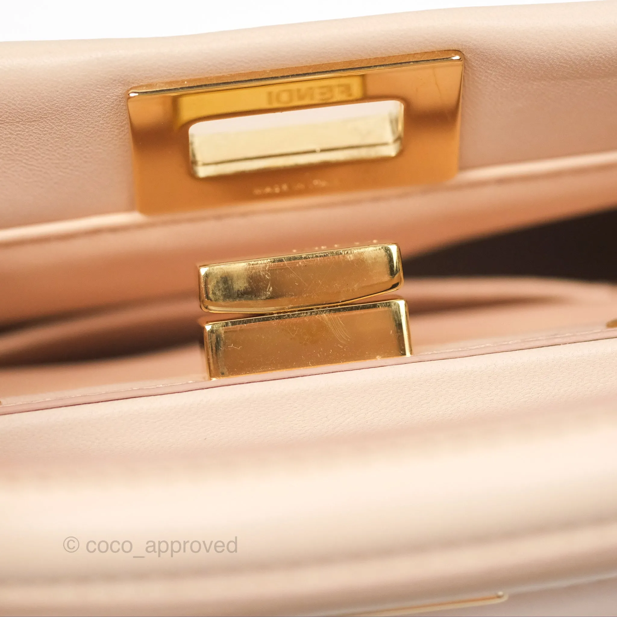 Fendi Mini Peekaboo Bag Light Pink Lambskin Gold Hardware