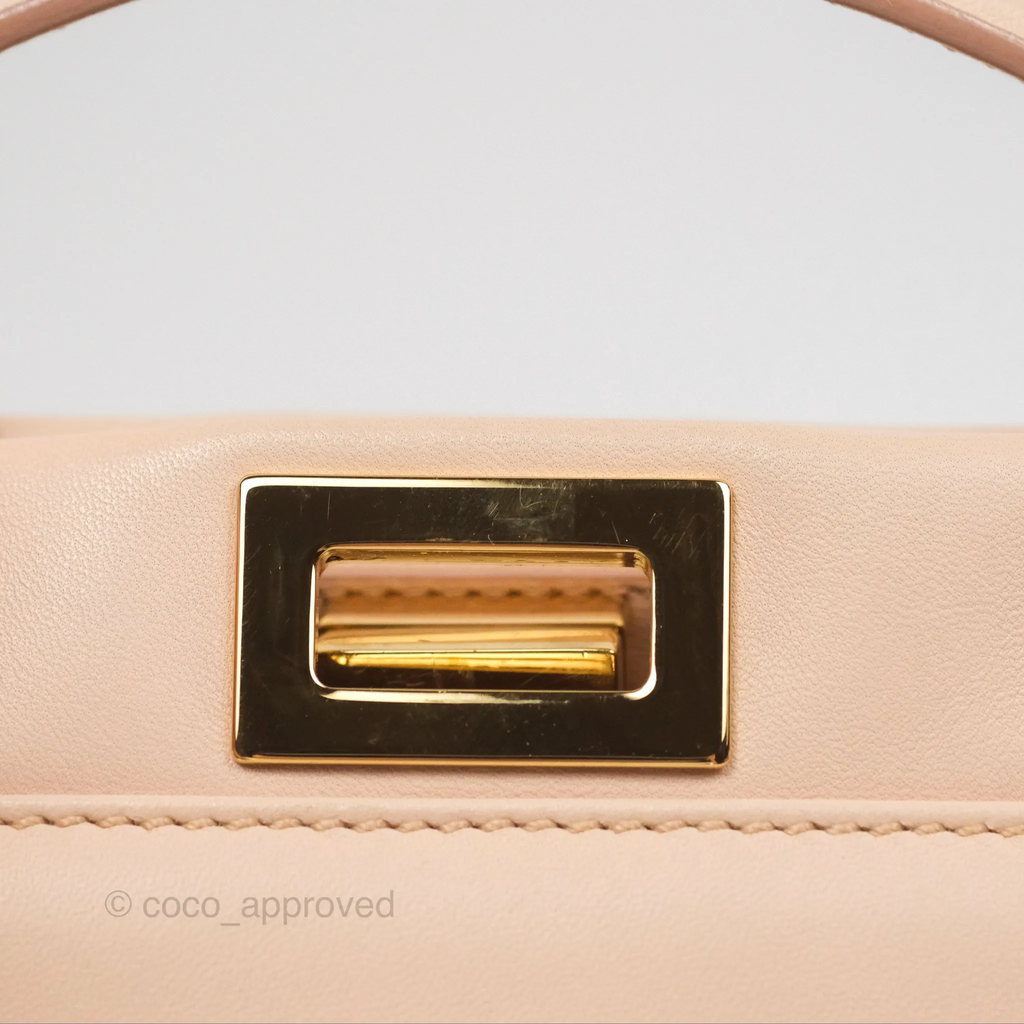 Fendi Mini Peekaboo Bag Light Pink Lambskin Gold Hardware