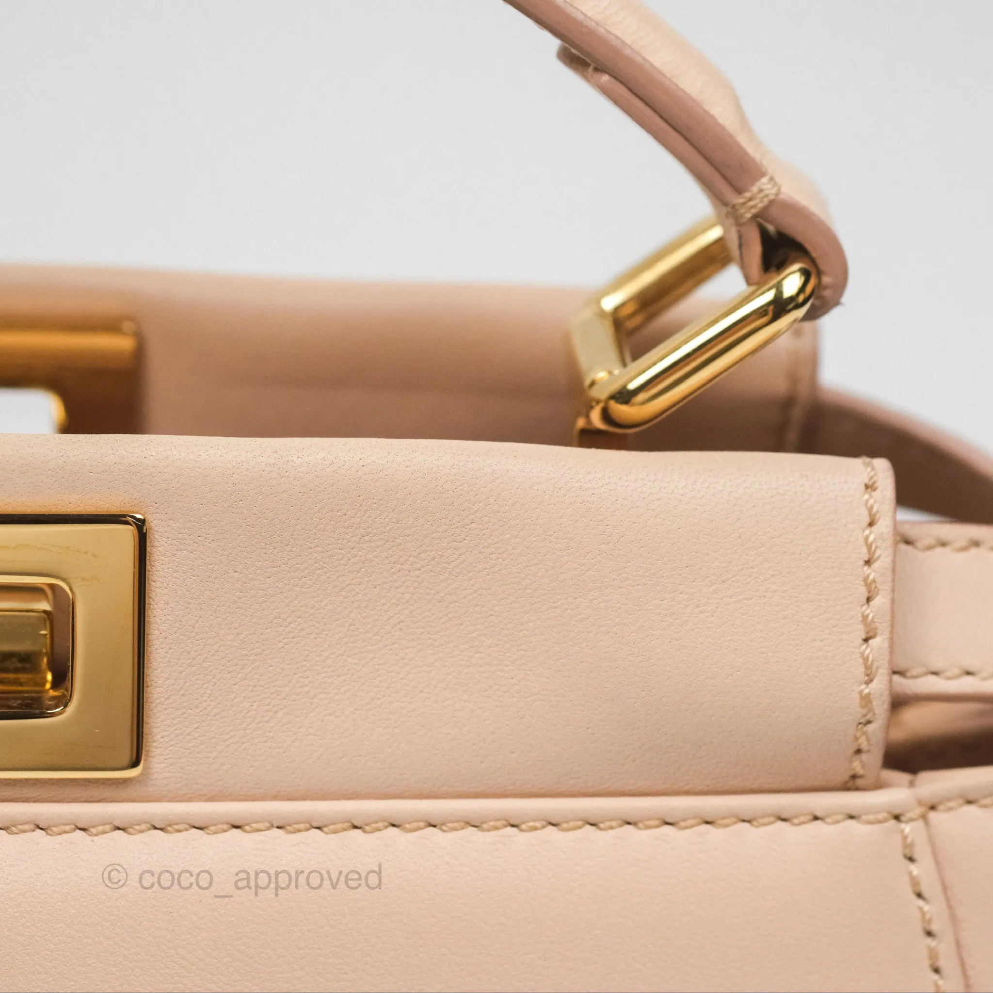 Fendi Mini Peekaboo Bag Light Pink Lambskin Gold Hardware