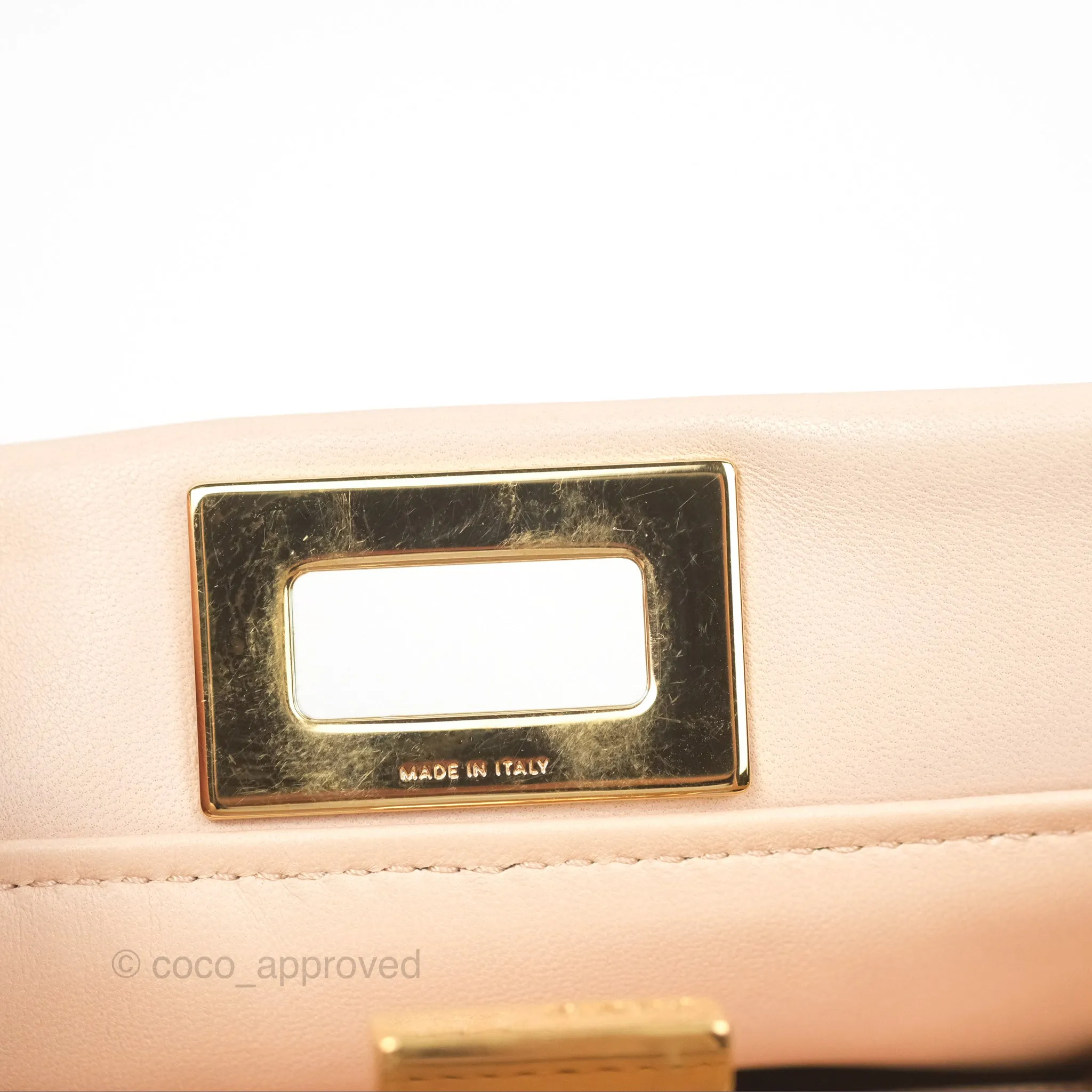 Fendi Mini Peekaboo Bag Light Pink Lambskin Gold Hardware