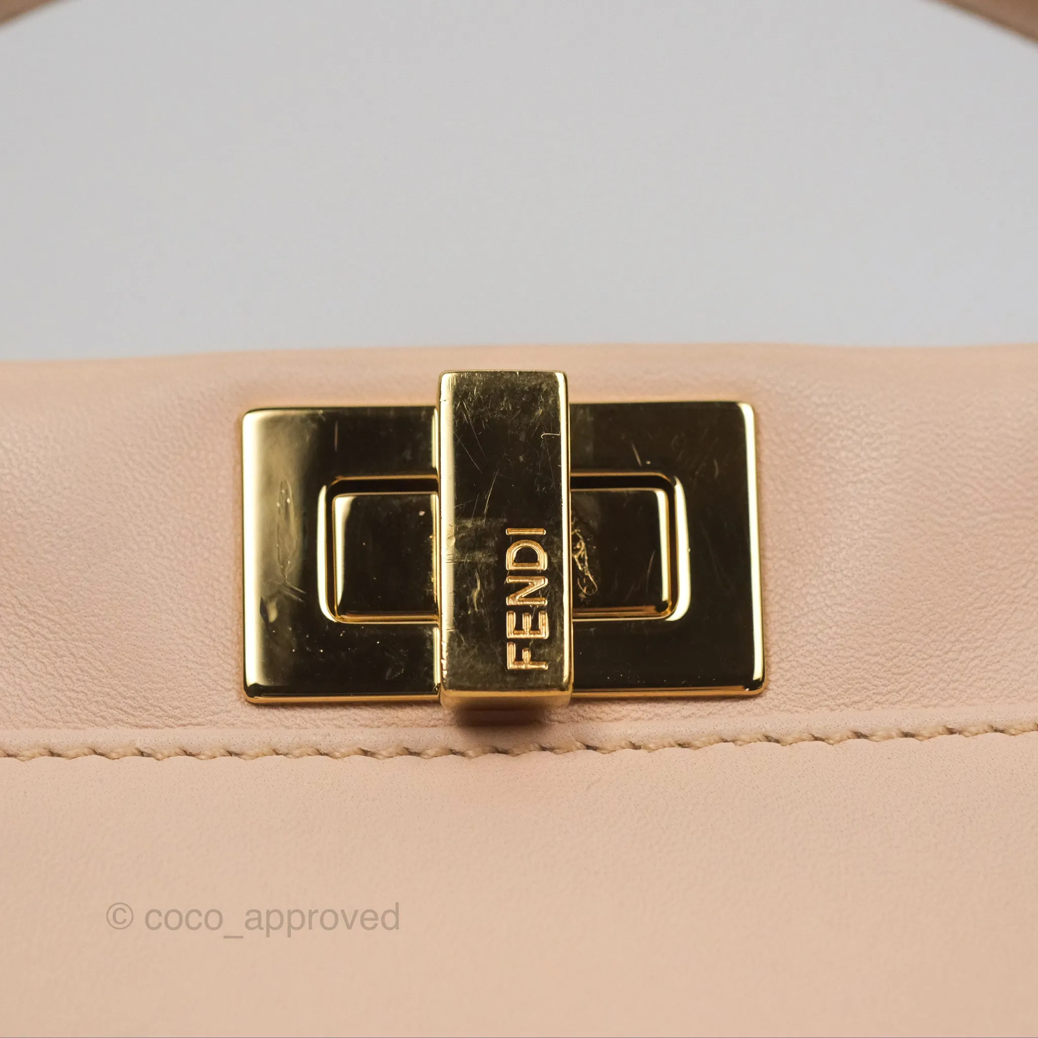 Fendi Mini Peekaboo Bag Light Pink Lambskin Gold Hardware