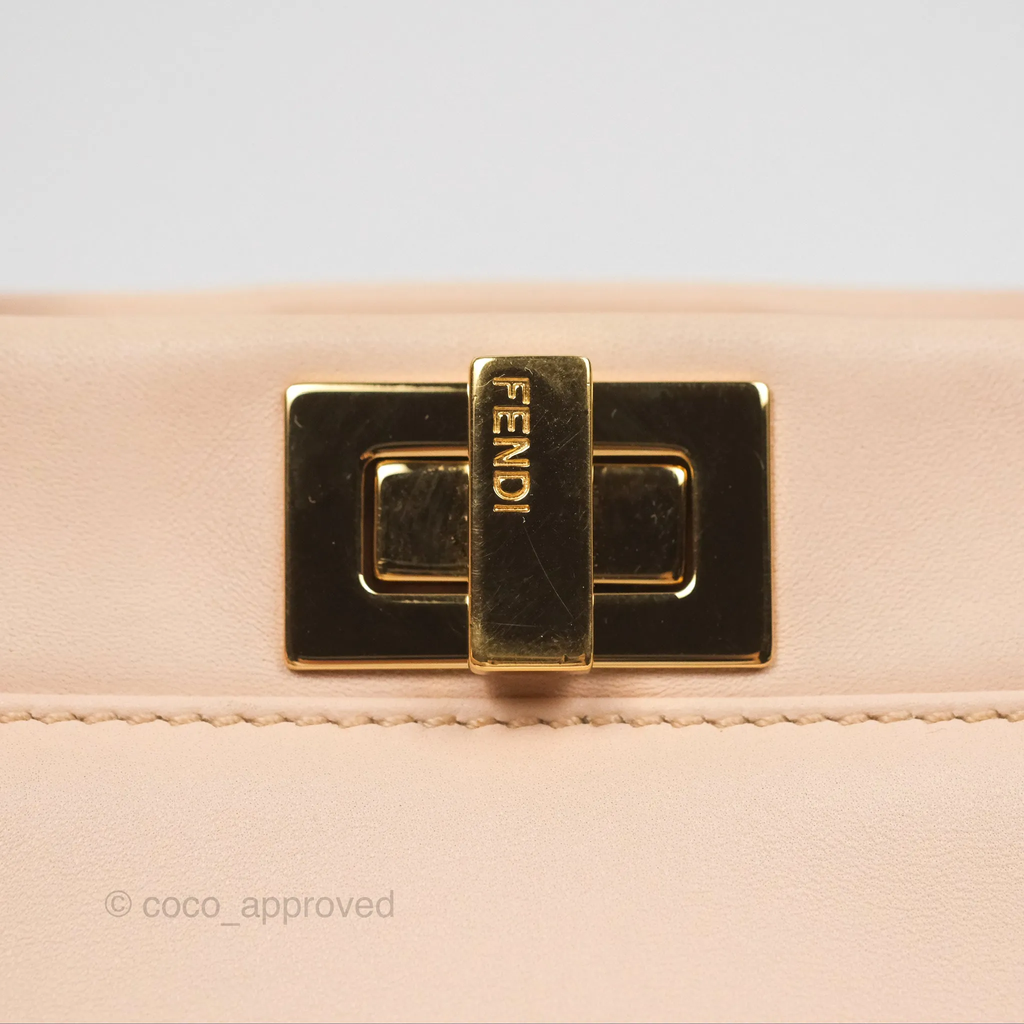Fendi Mini Peekaboo Bag Light Pink Lambskin Gold Hardware