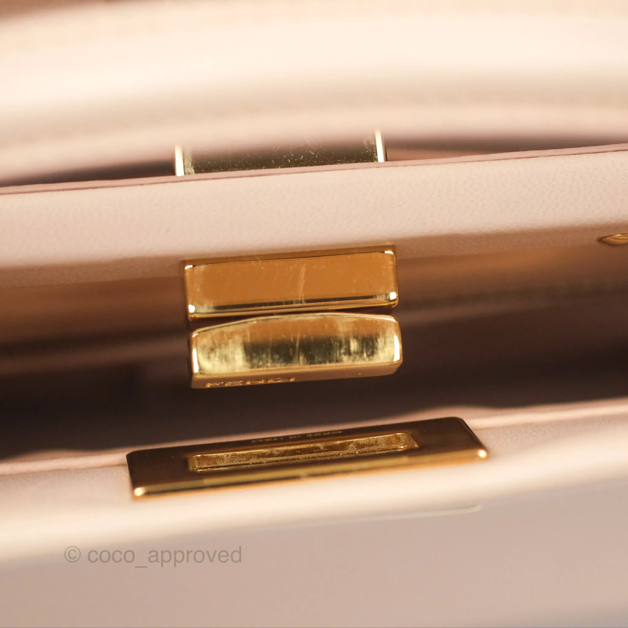 Fendi Mini Peekaboo Bag Light Pink Lambskin Gold Hardware