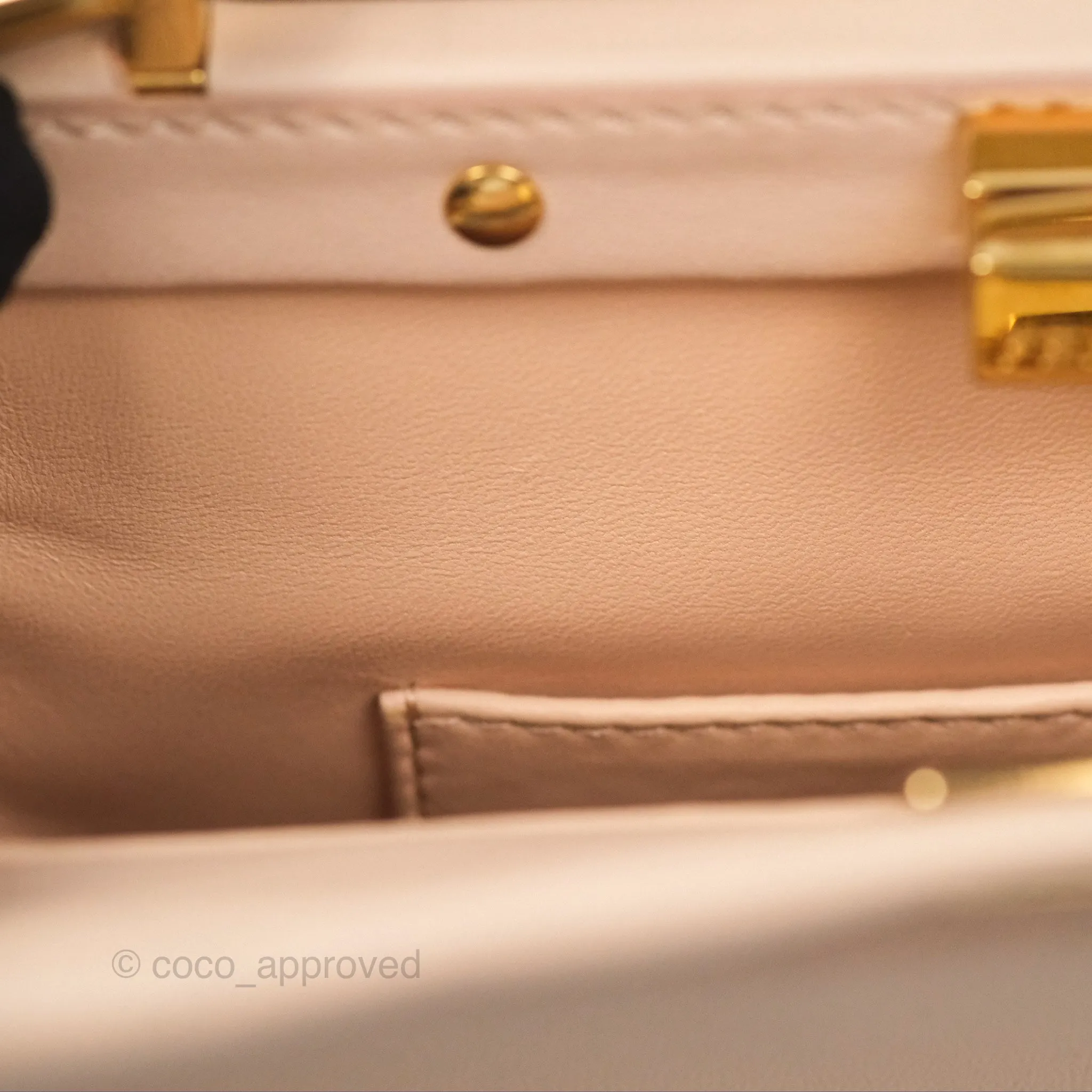 Fendi Mini Peekaboo Bag Light Pink Lambskin Gold Hardware