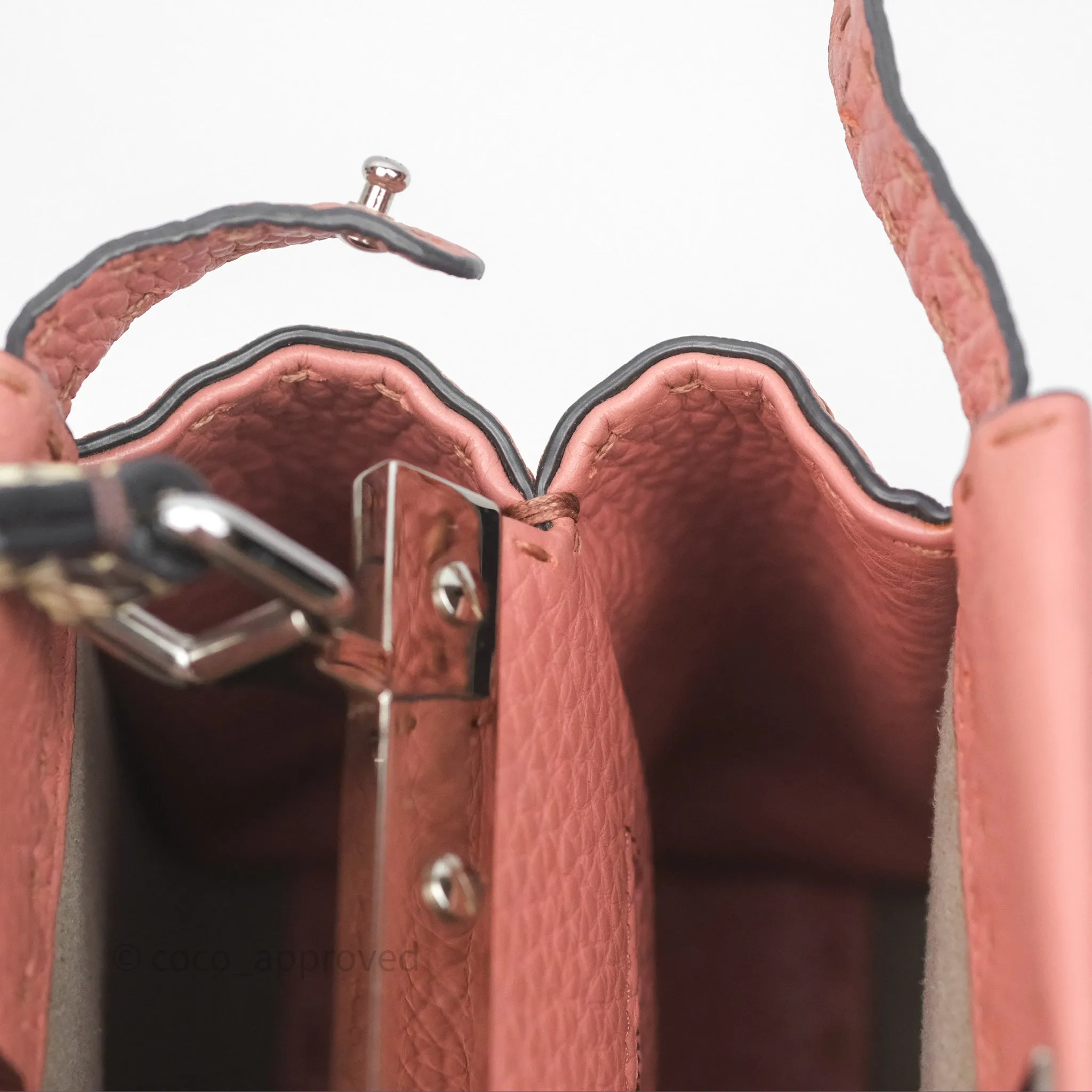 Fendi Mini Peekaboo Bag Pink Grained Leather/Python Silver Hardware with Defender