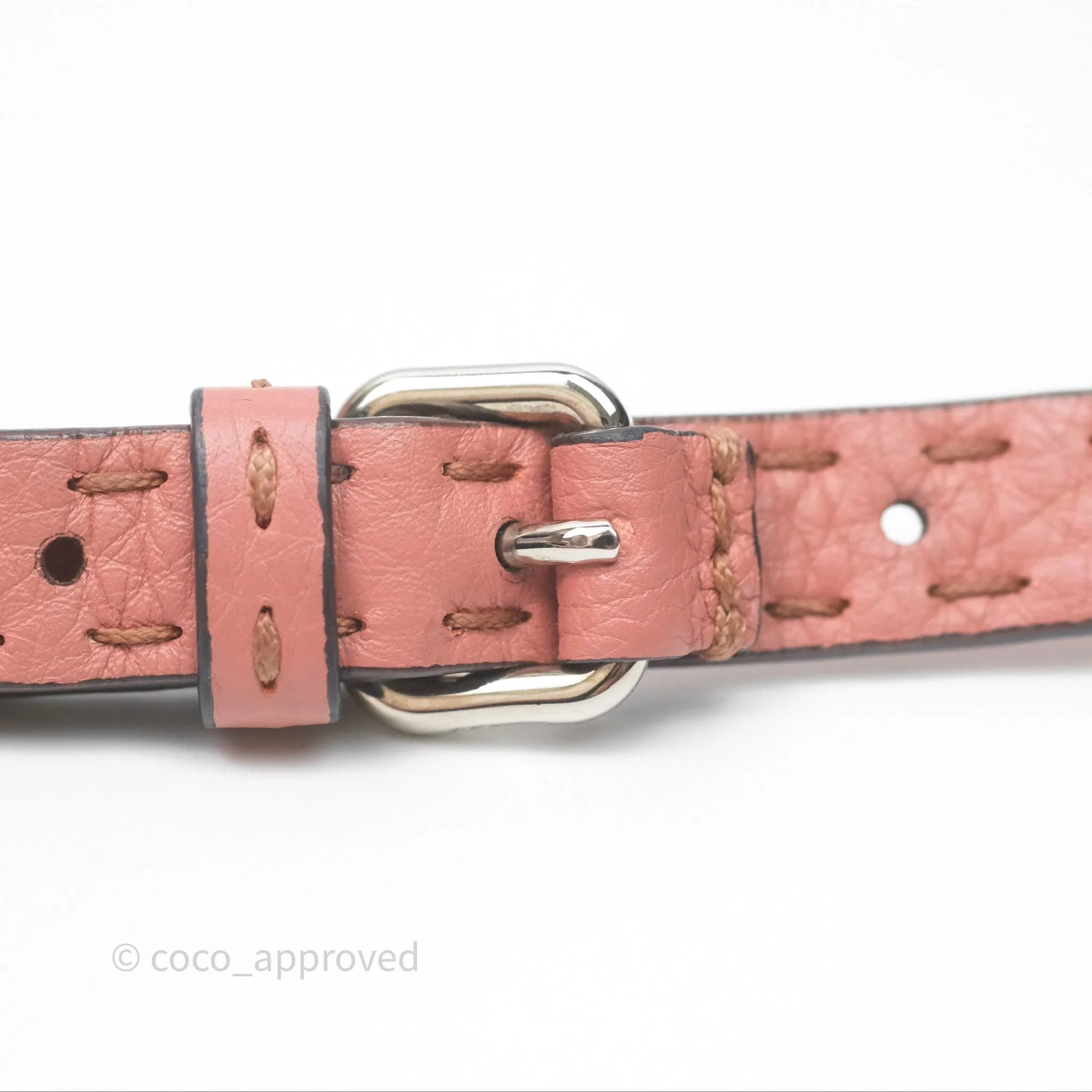 Fendi Mini Peekaboo Bag Pink Grained Leather/Python Silver Hardware with Defender