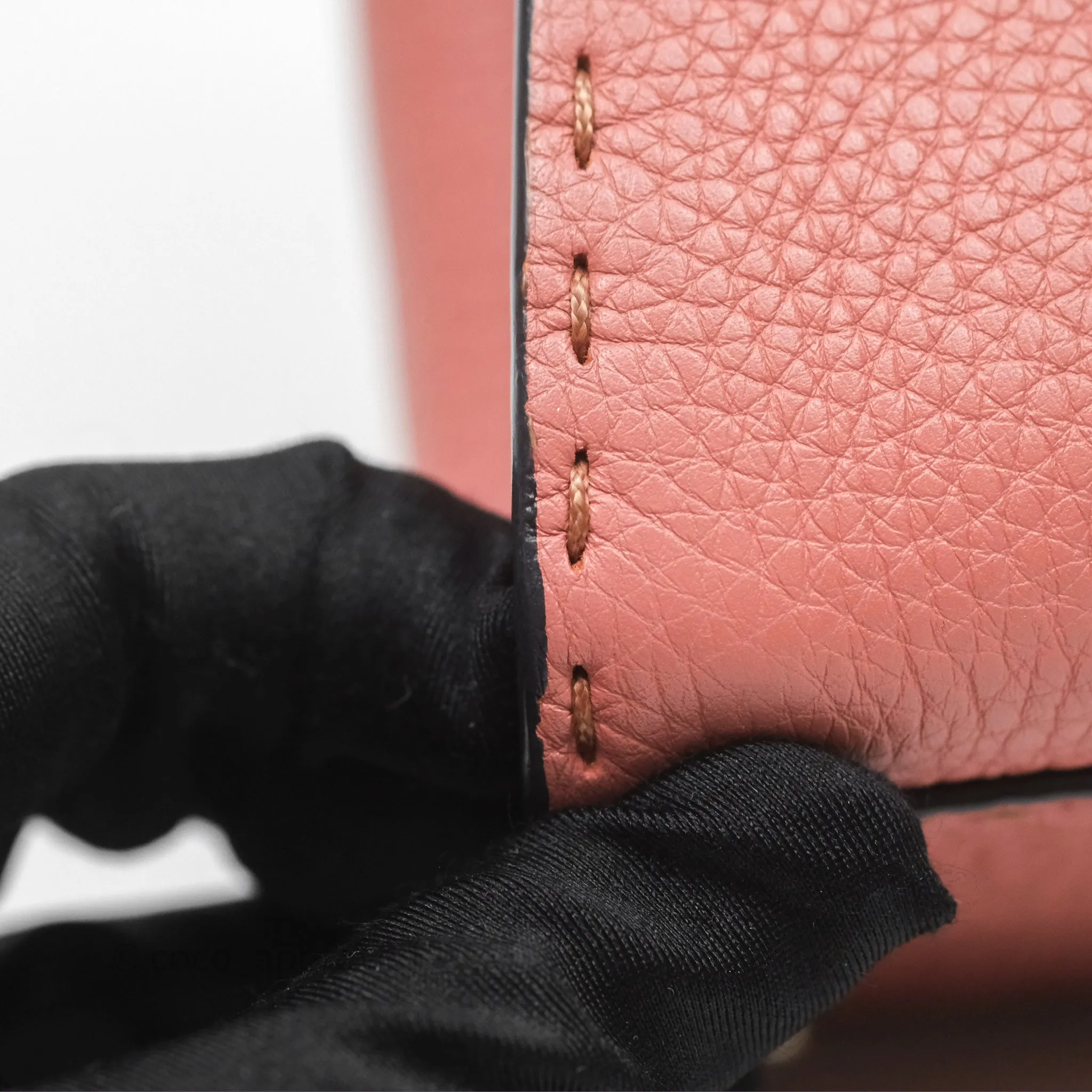 Fendi Mini Peekaboo Bag Pink Grained Leather/Python Silver Hardware with Defender