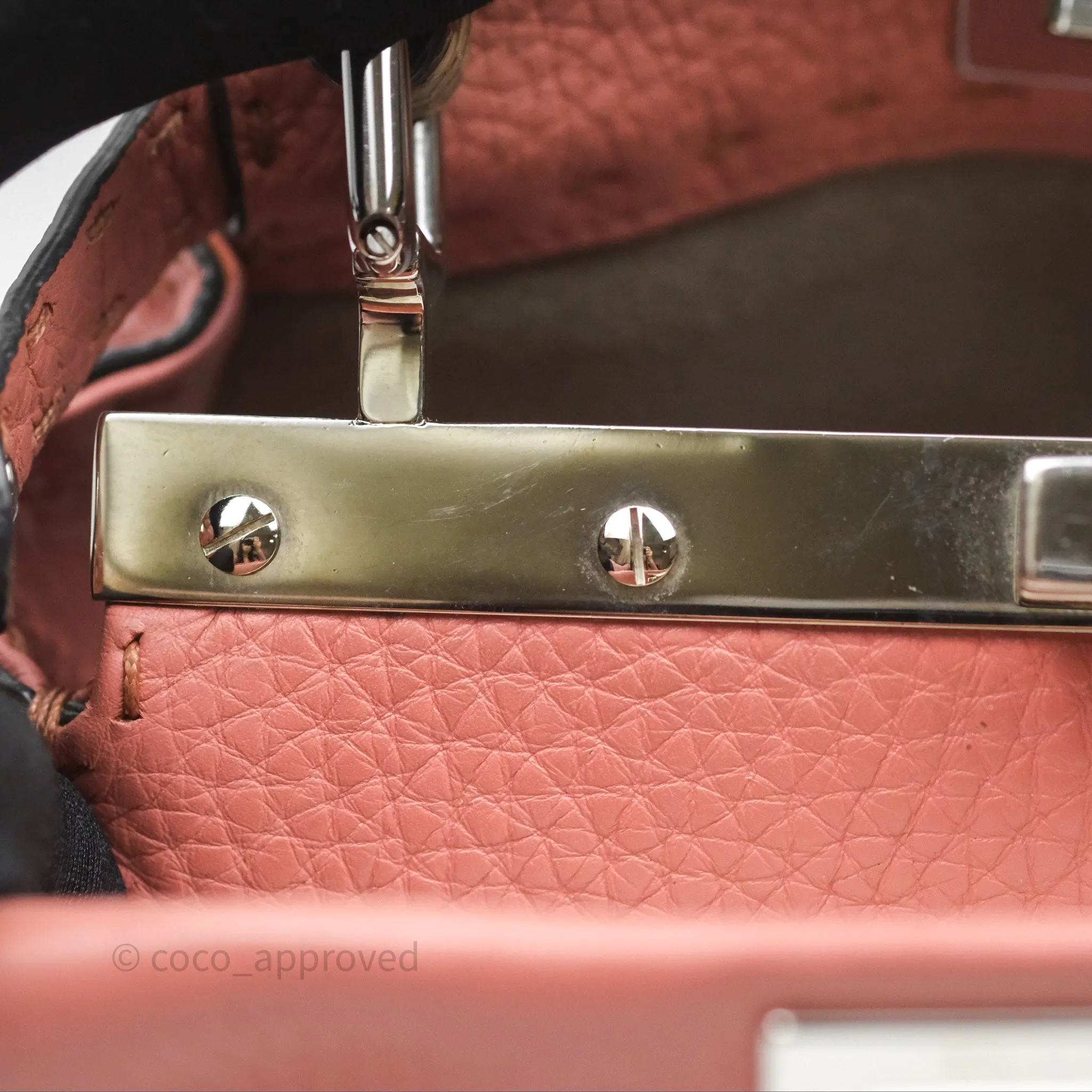 Fendi Mini Peekaboo Bag Pink Grained Leather/Python Silver Hardware with Defender