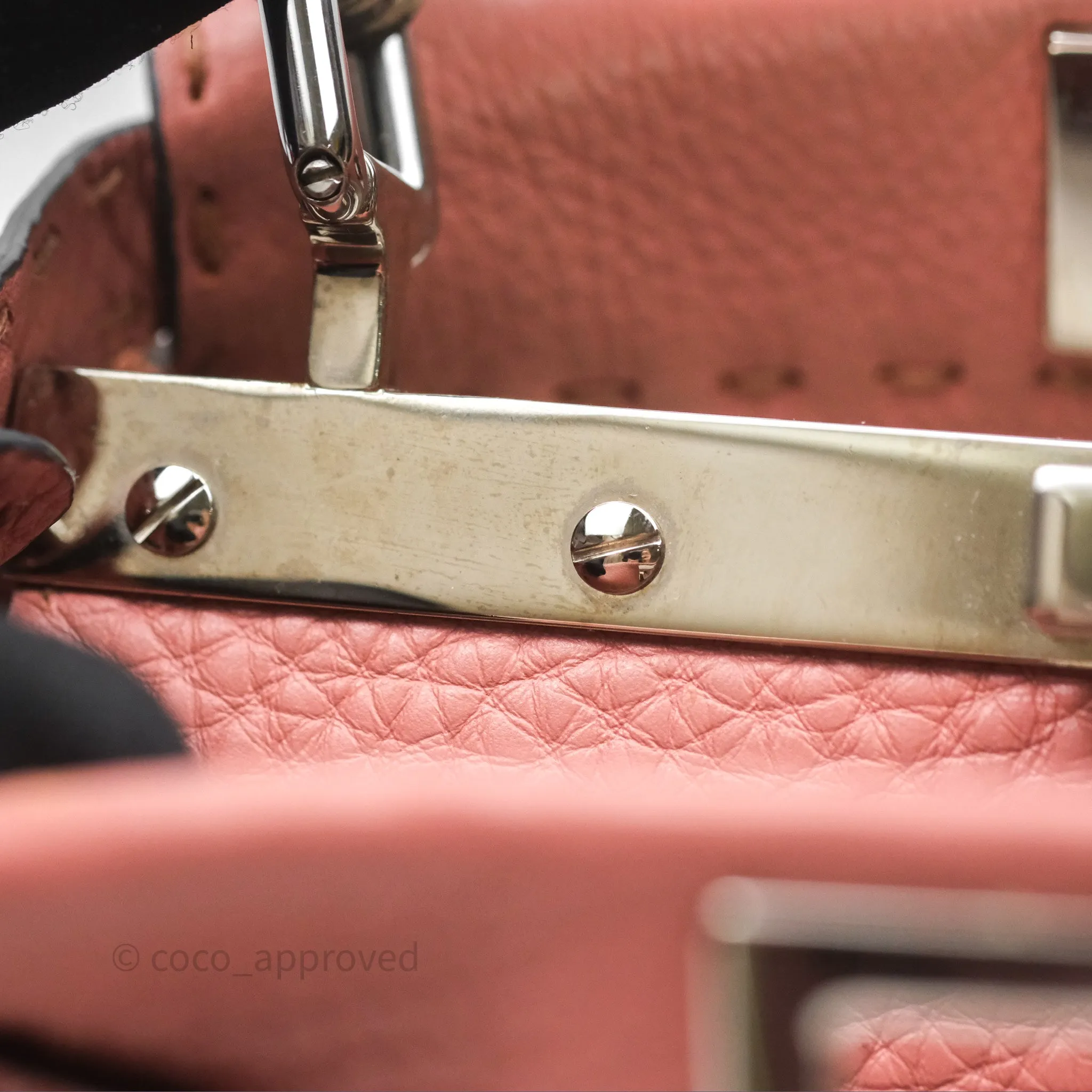 Fendi Mini Peekaboo Bag Pink Grained Leather/Python Silver Hardware with Defender