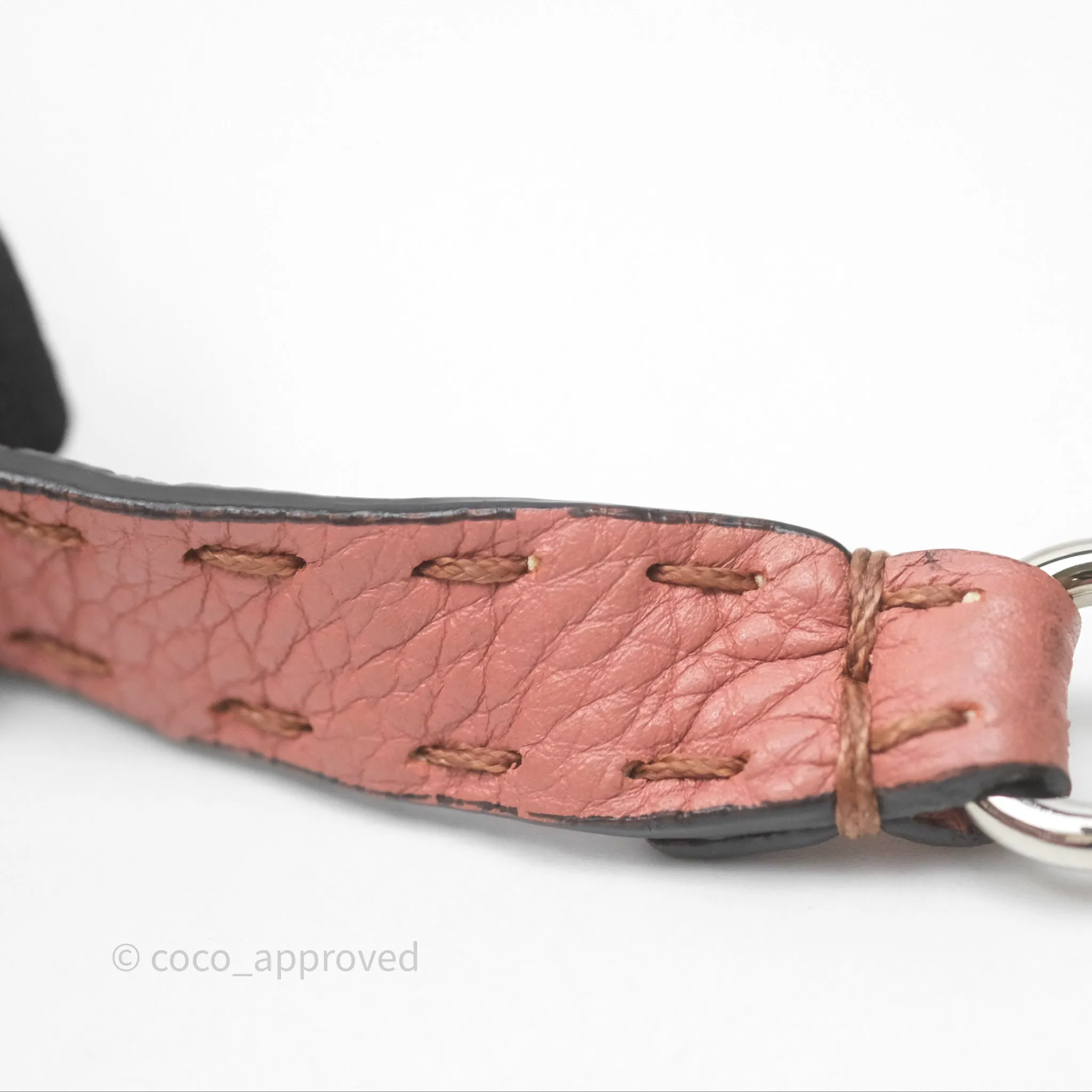 Fendi Mini Peekaboo Bag Pink Grained Leather/Python Silver Hardware with Defender