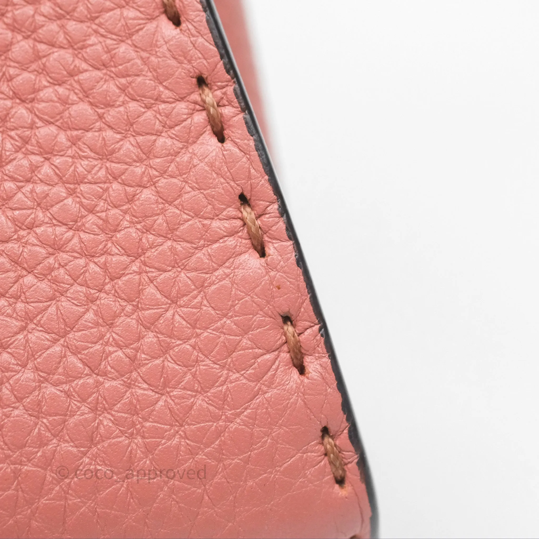 Fendi Mini Peekaboo Bag Pink Grained Leather/Python Silver Hardware with Defender