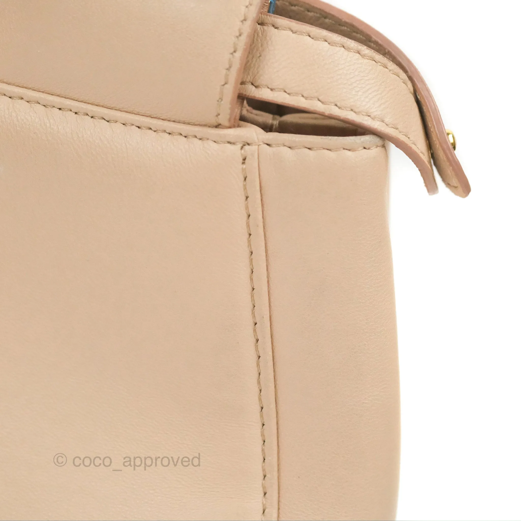 Fendi Mini Peekaboo Bag Poudre Lambskin Gold Hardware
