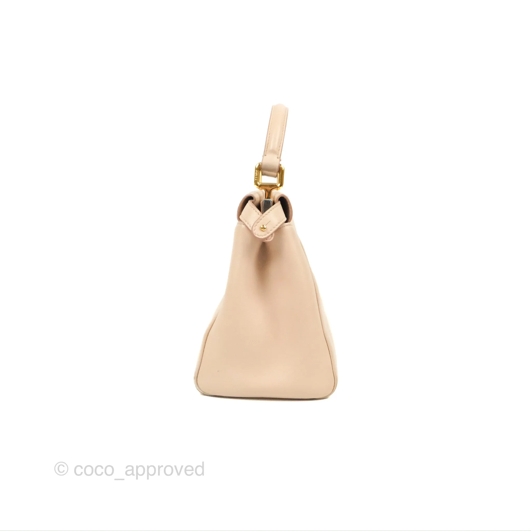 Fendi Mini Peekaboo Bag Poudre Lambskin Gold Hardware