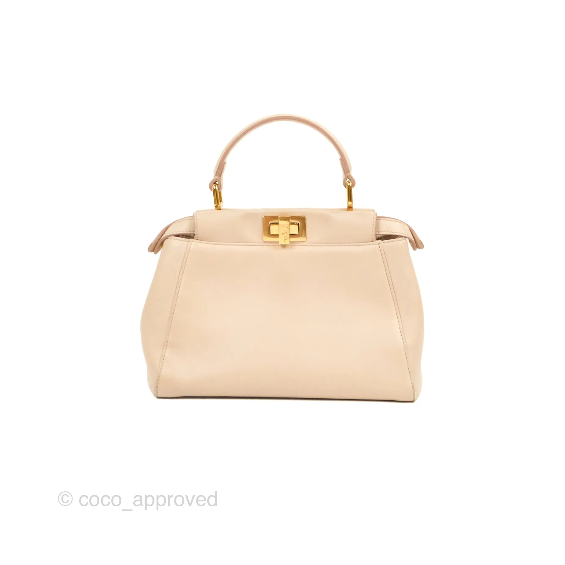 Fendi Mini Peekaboo Bag Poudre Lambskin Gold Hardware