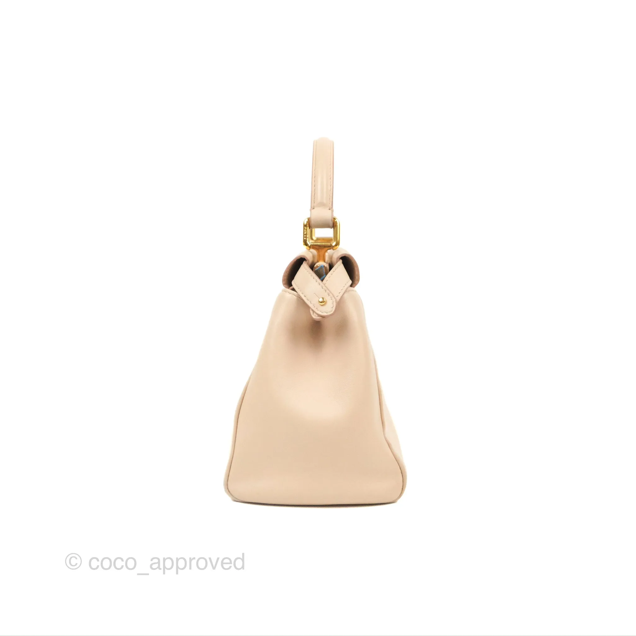 Fendi Mini Peekaboo Bag Poudre Lambskin Gold Hardware