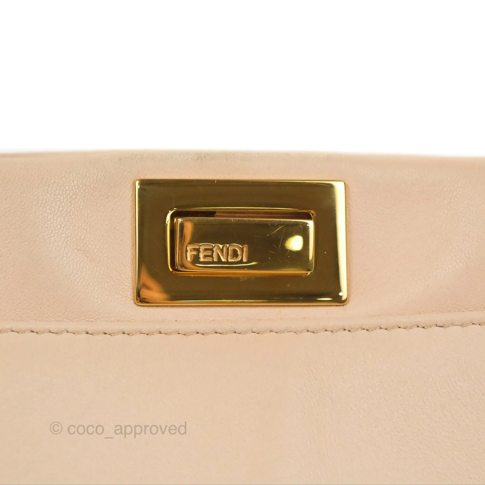 Fendi Mini Peekaboo Bag Poudre Lambskin Gold Hardware