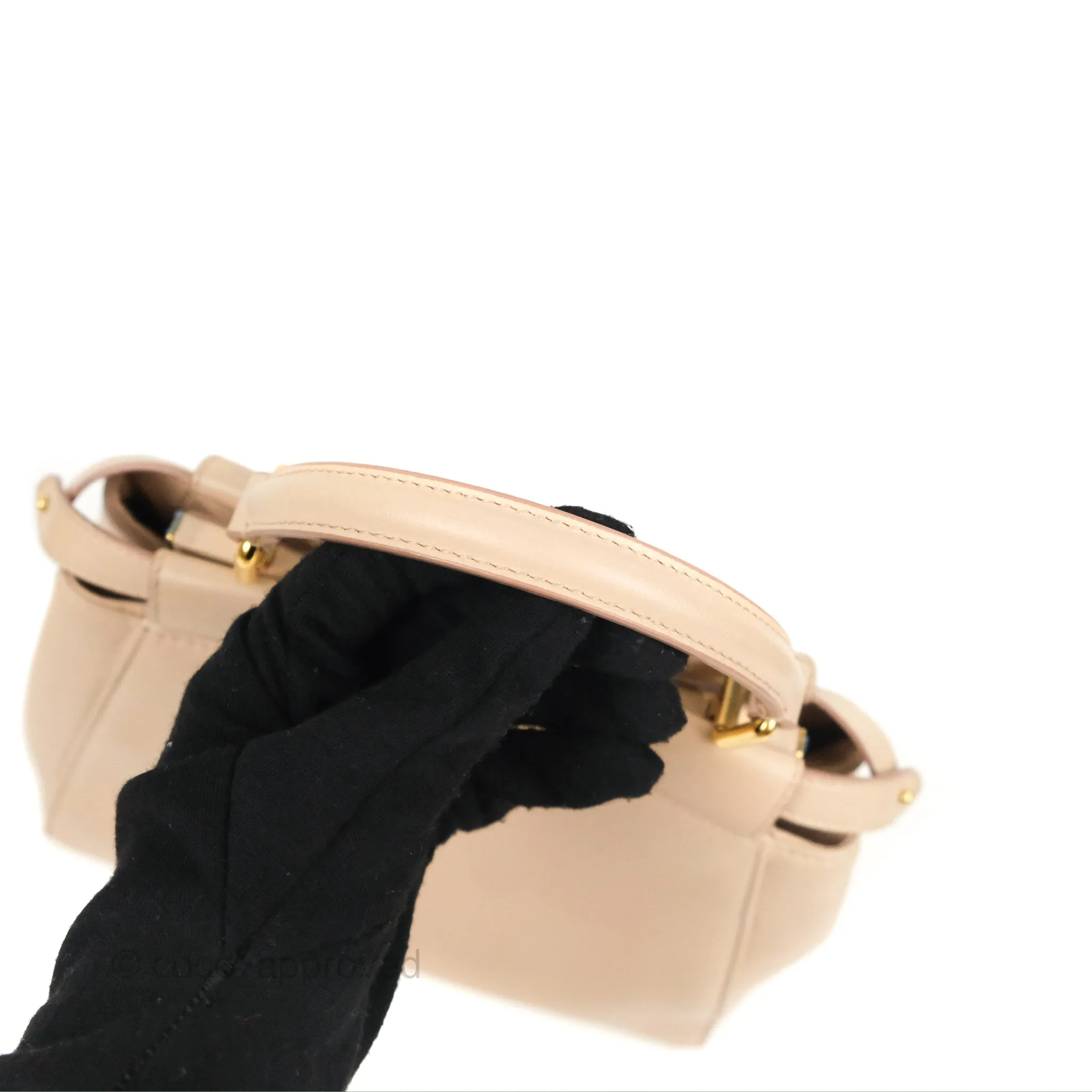 Fendi Mini Peekaboo Bag Poudre Lambskin Gold Hardware
