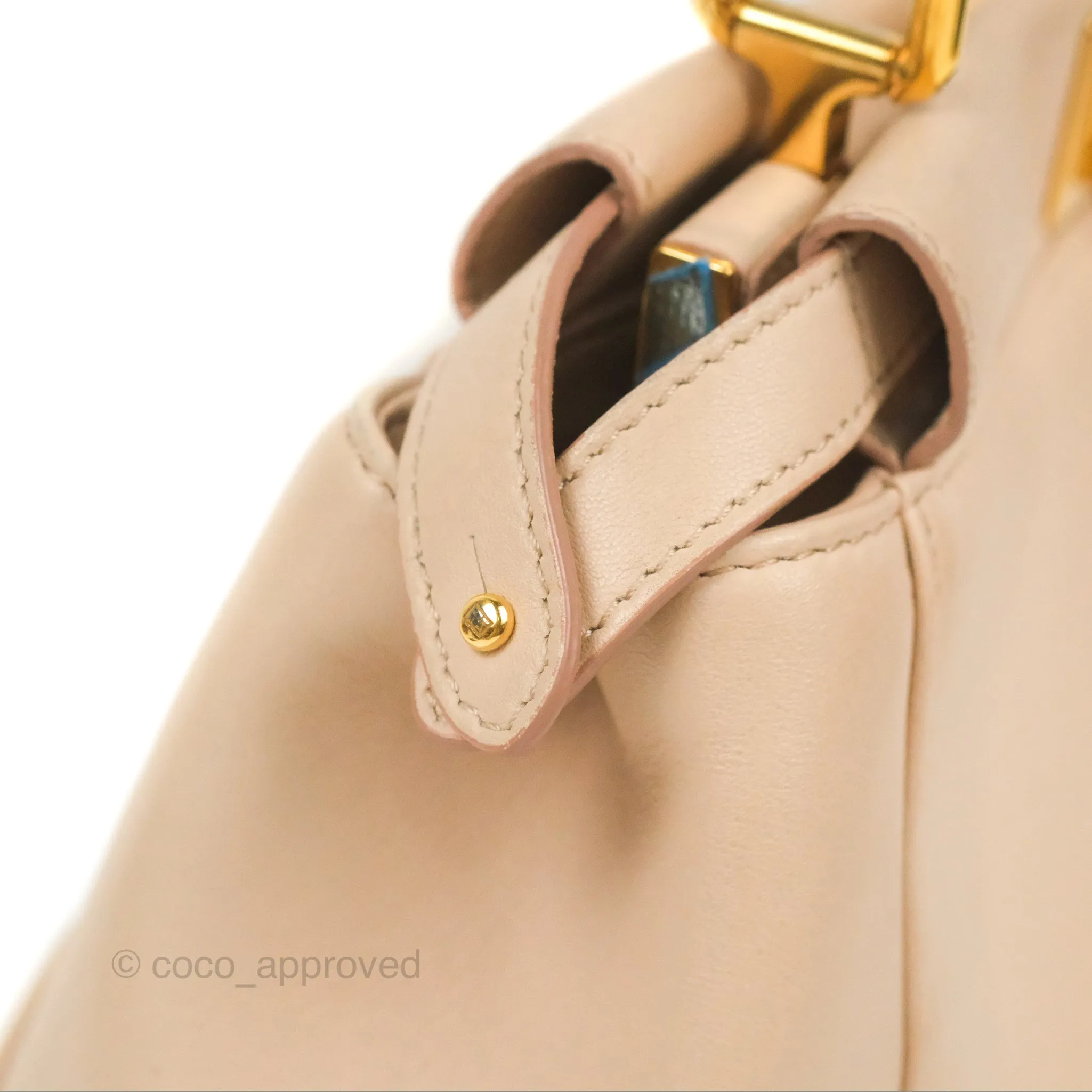 Fendi Mini Peekaboo Bag Poudre Lambskin Gold Hardware