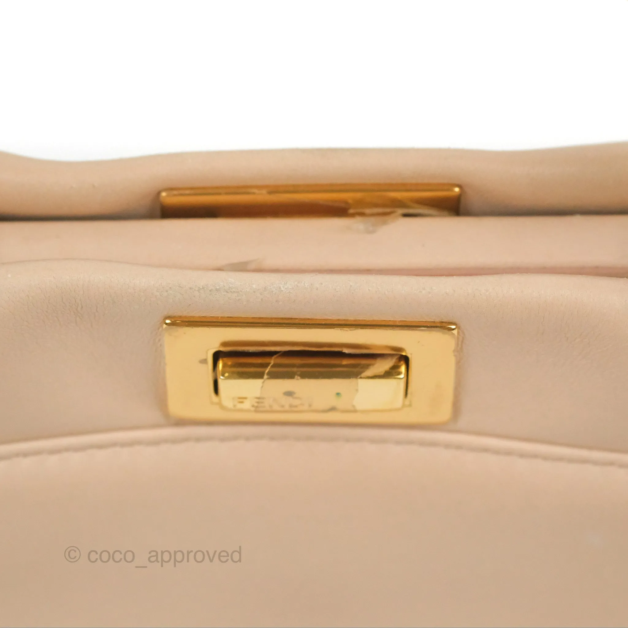 Fendi Mini Peekaboo Bag Poudre Lambskin Gold Hardware