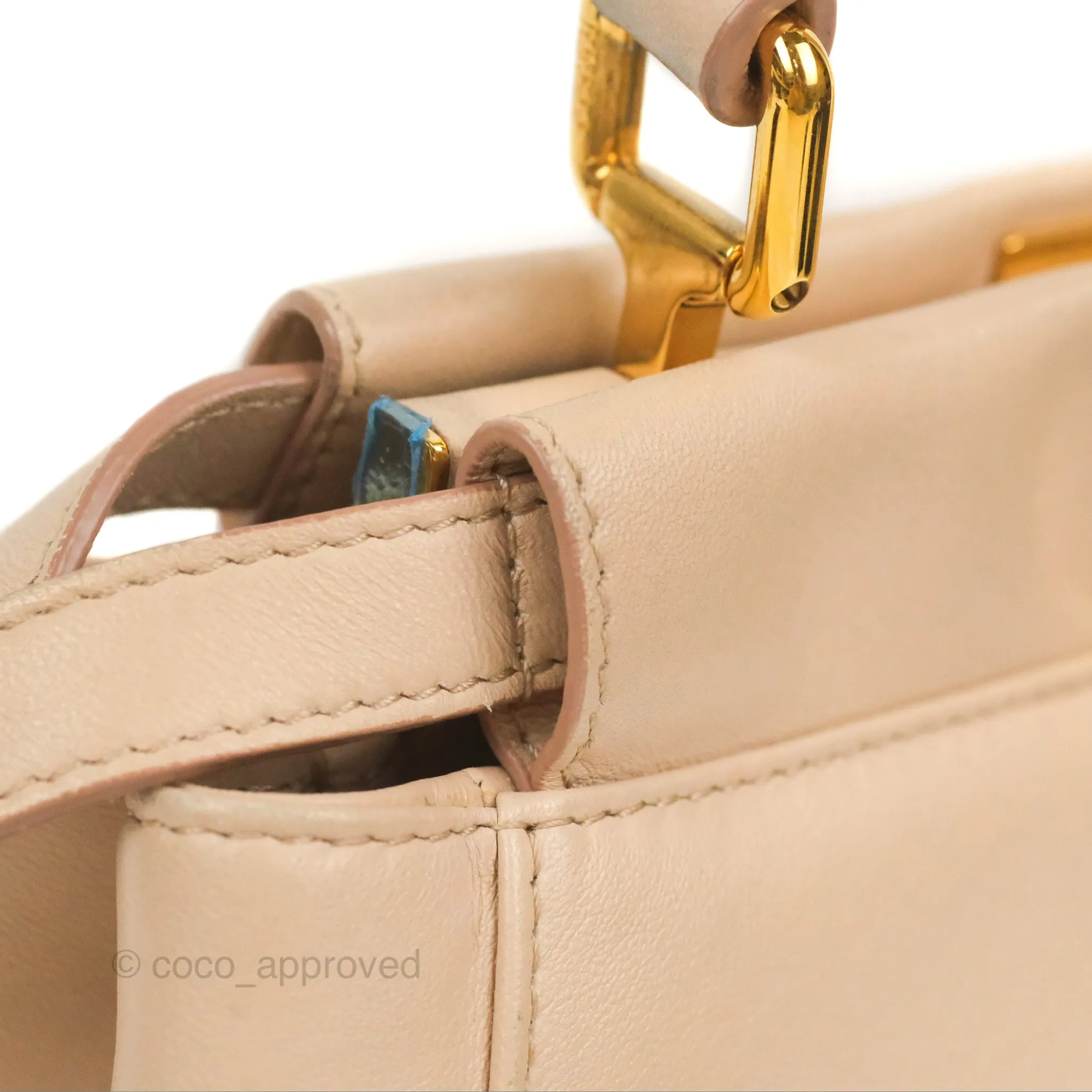 Fendi Mini Peekaboo Bag Poudre Lambskin Gold Hardware