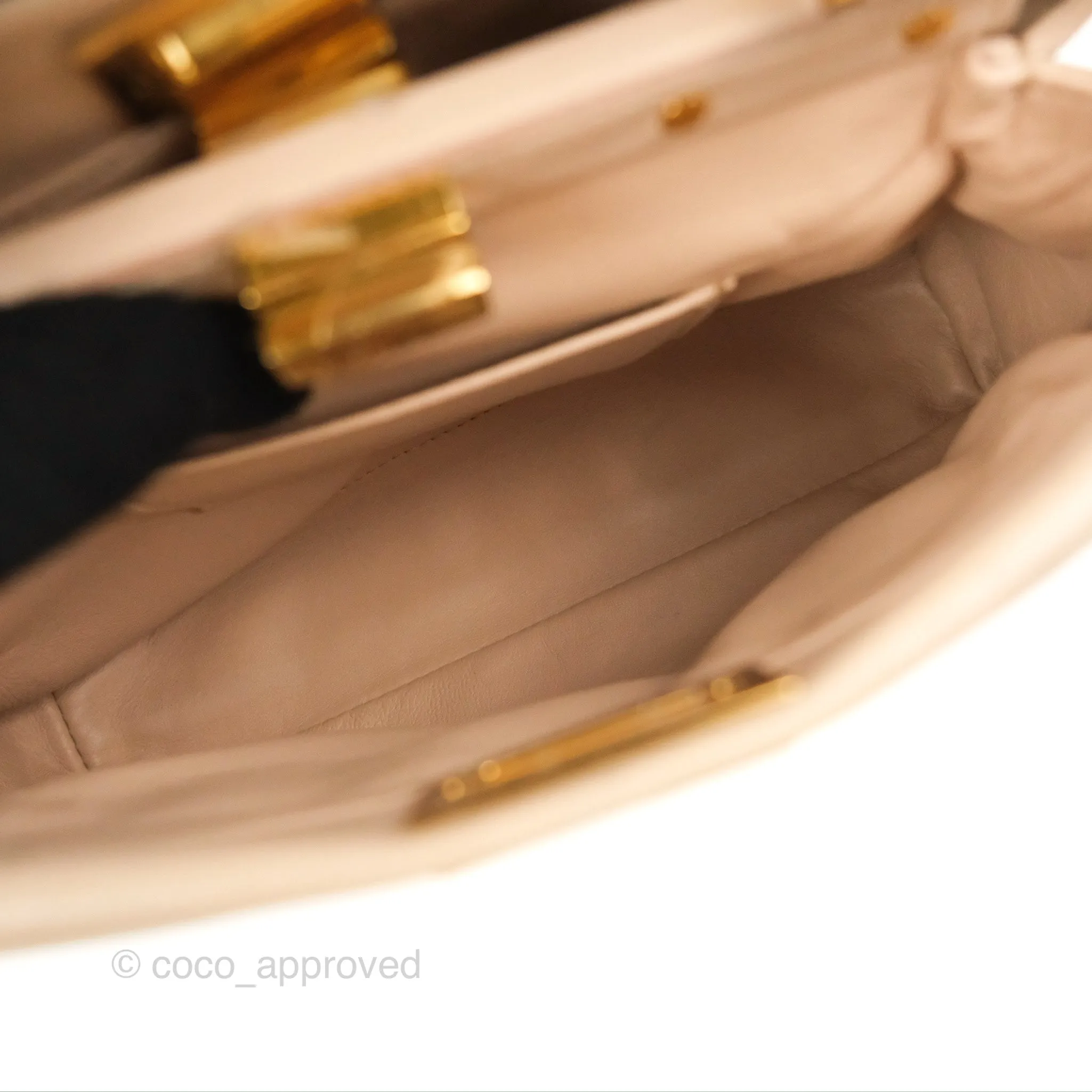 Fendi Mini Peekaboo Bag Poudre Lambskin Gold Hardware