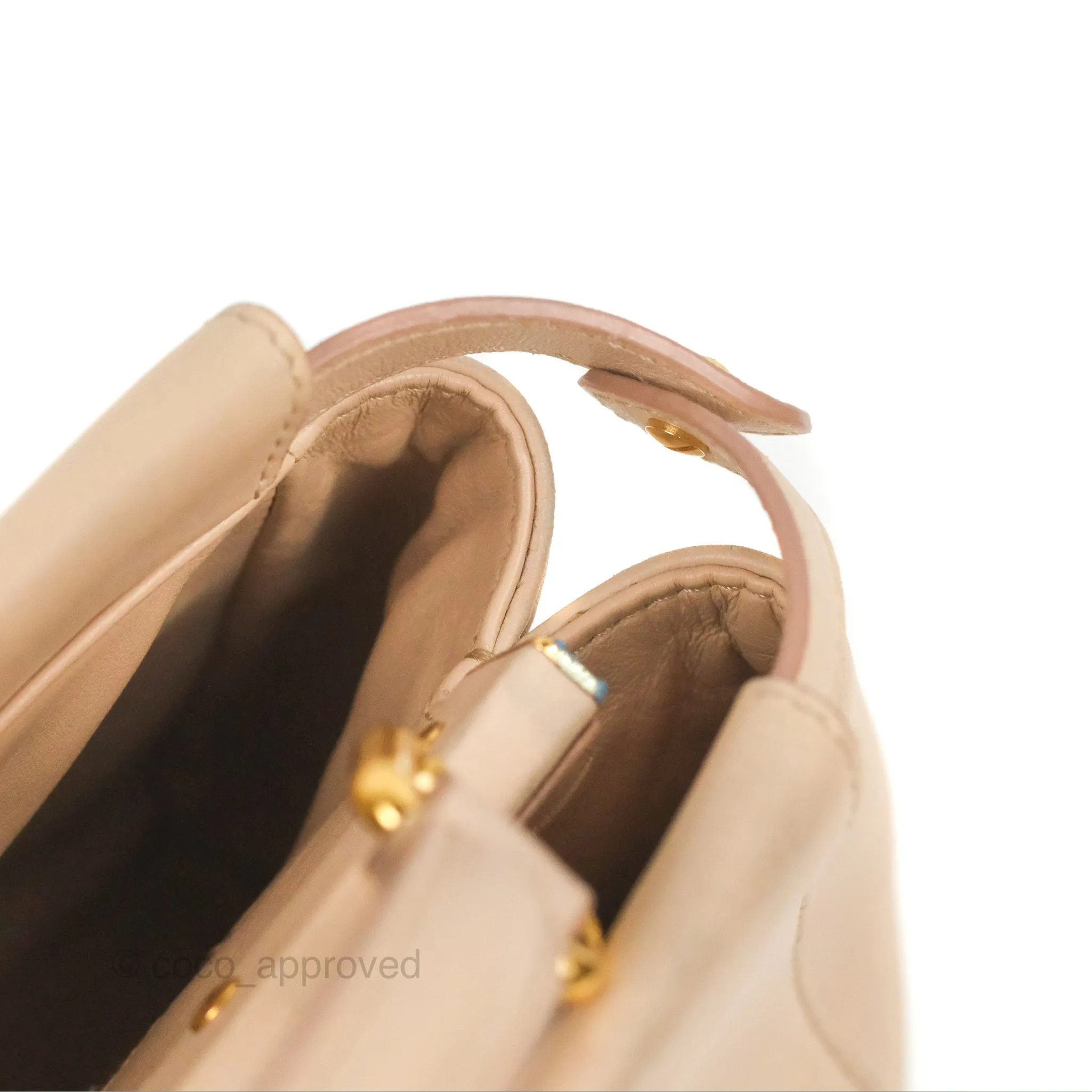 Fendi Mini Peekaboo Bag Poudre Lambskin Gold Hardware