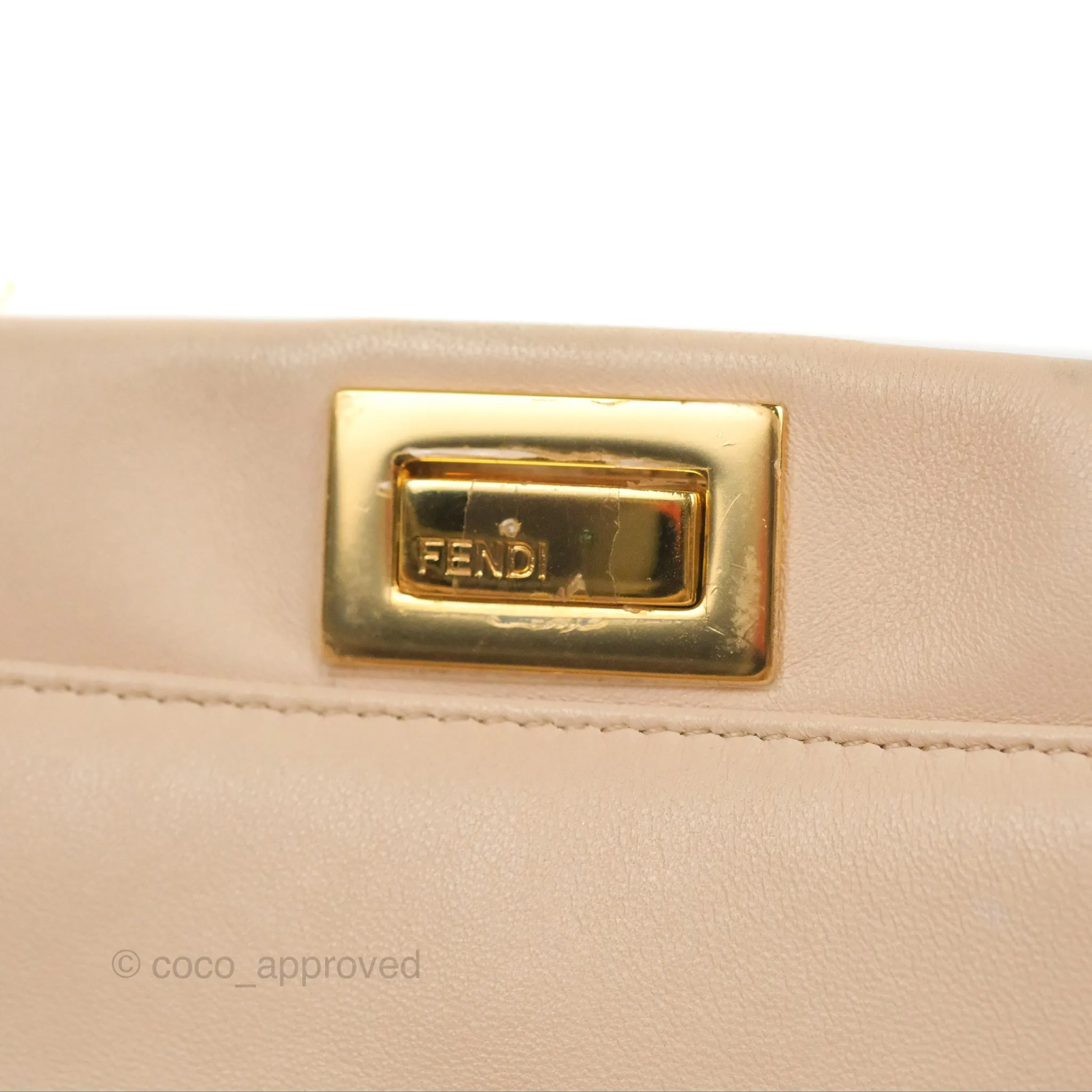 Fendi Mini Peekaboo Bag Poudre Lambskin Gold Hardware
