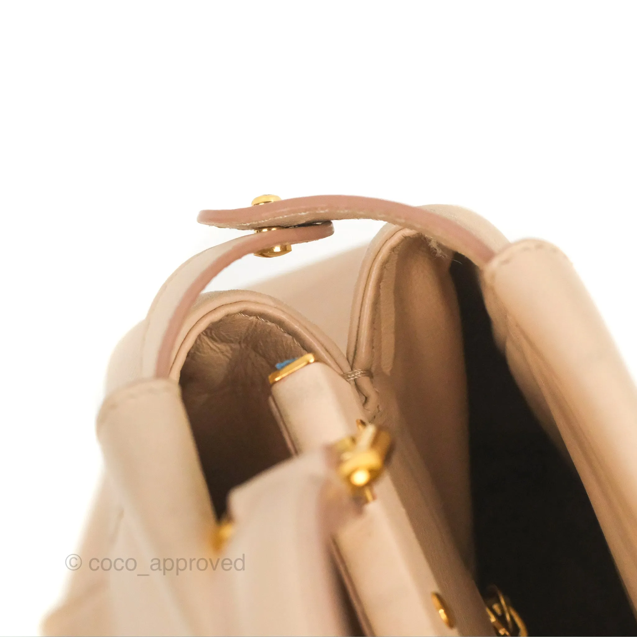 Fendi Mini Peekaboo Bag Poudre Lambskin Gold Hardware