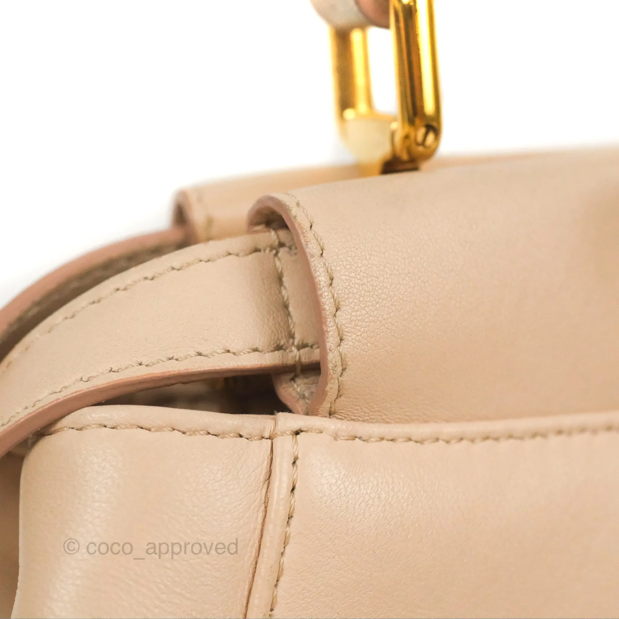 Fendi Mini Peekaboo Bag Poudre Lambskin Gold Hardware