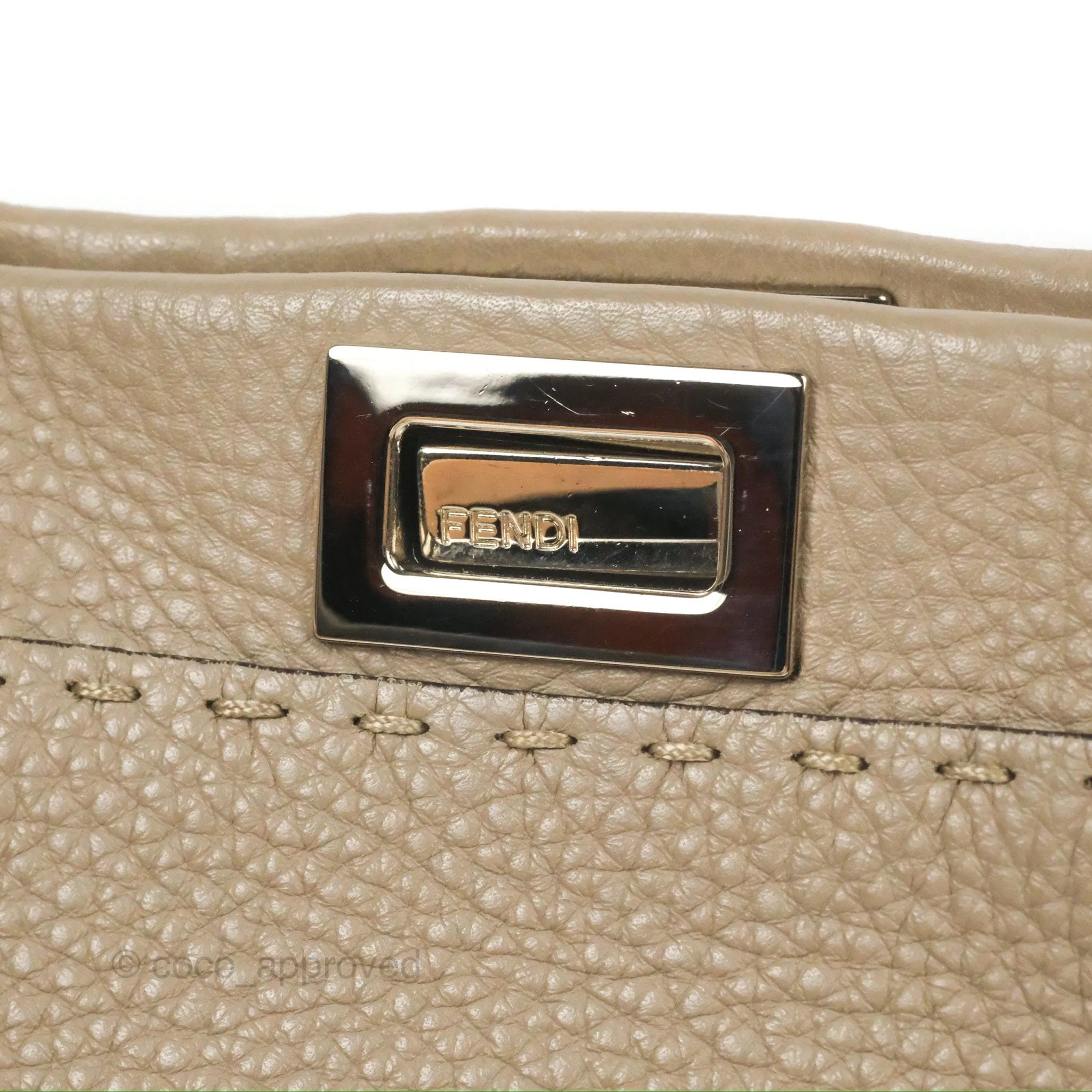 Fendi Mini Peekaboo Dove Grey Selleria Bag Cuoio Romano Python