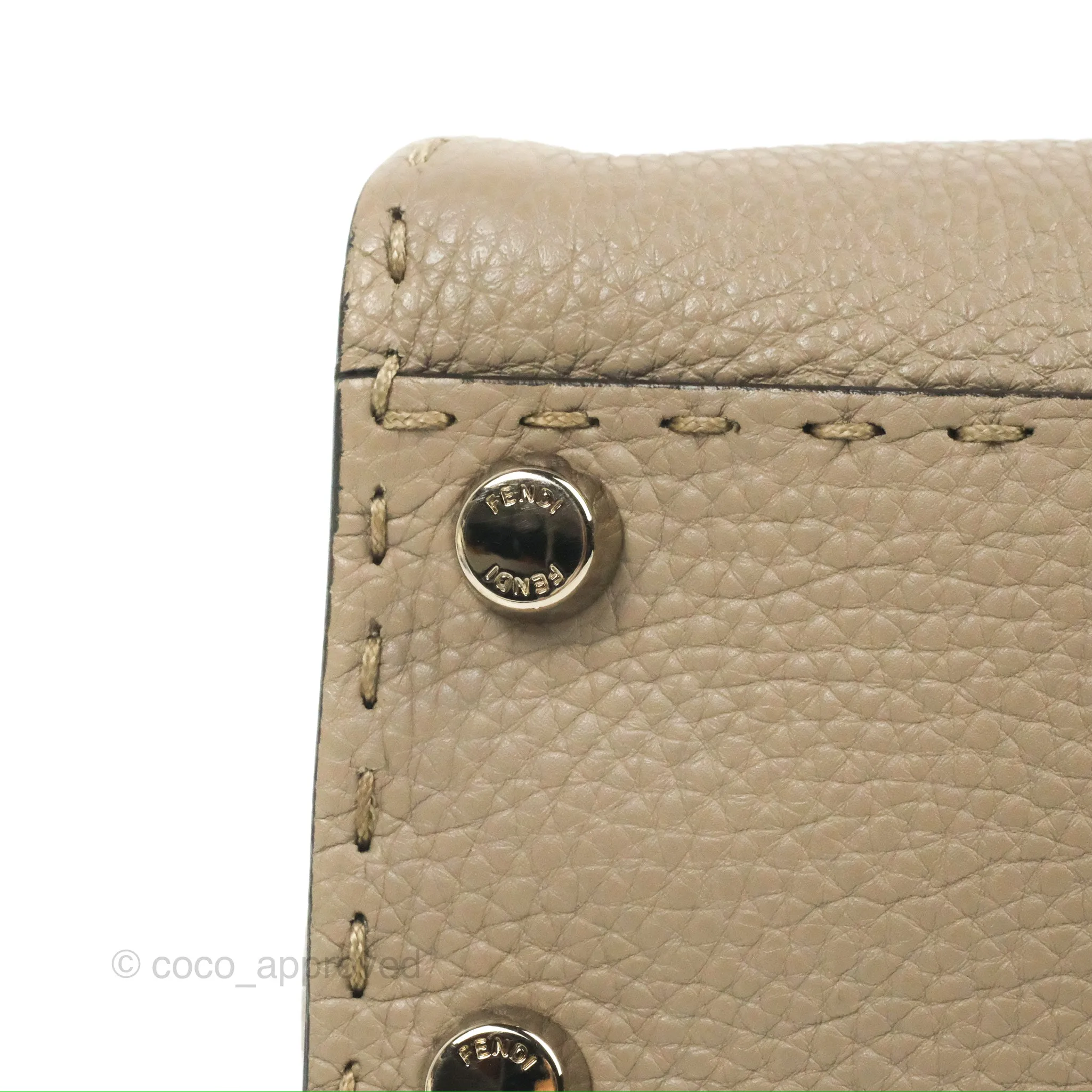 Fendi Mini Peekaboo Dove Grey Selleria Bag Cuoio Romano Python