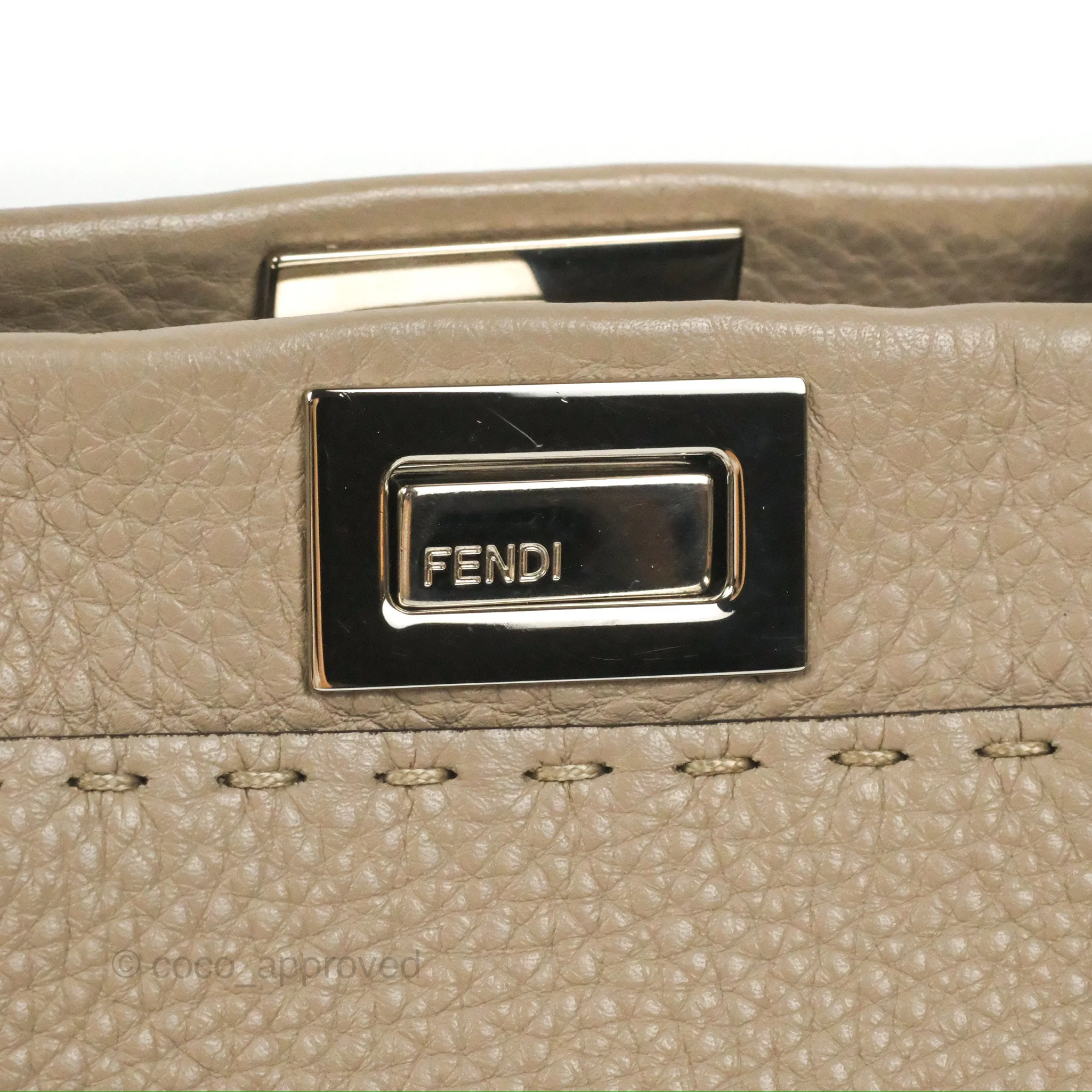Fendi Mini Peekaboo Dove Grey Selleria Bag Cuoio Romano Python