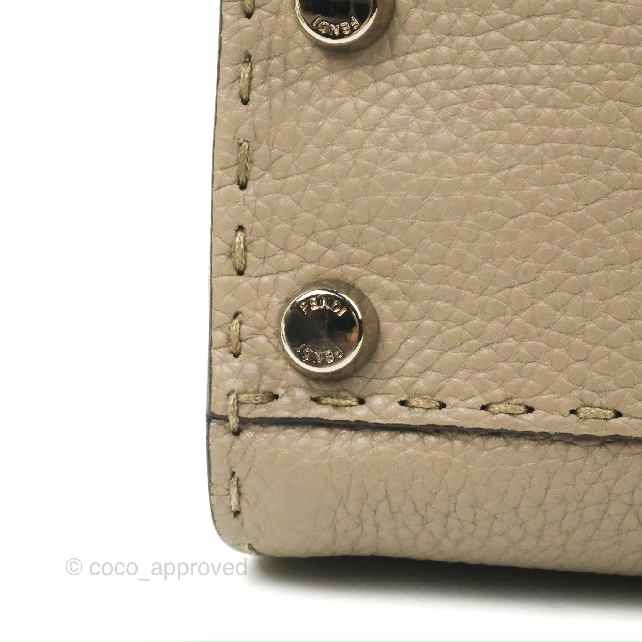 Fendi Mini Peekaboo Dove Grey Selleria Bag Cuoio Romano Python