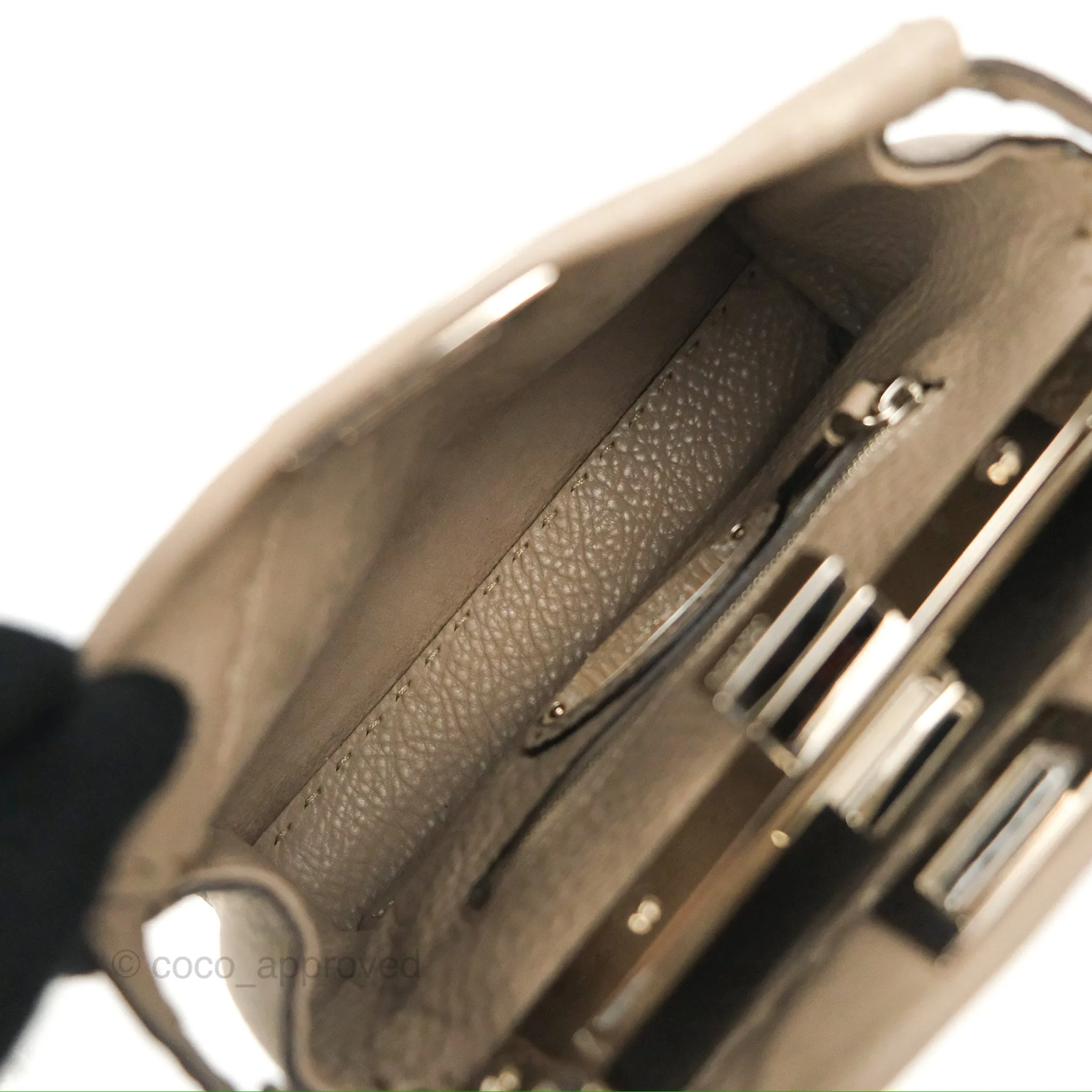 Fendi Mini Peekaboo Dove Grey Selleria Bag Cuoio Romano Python