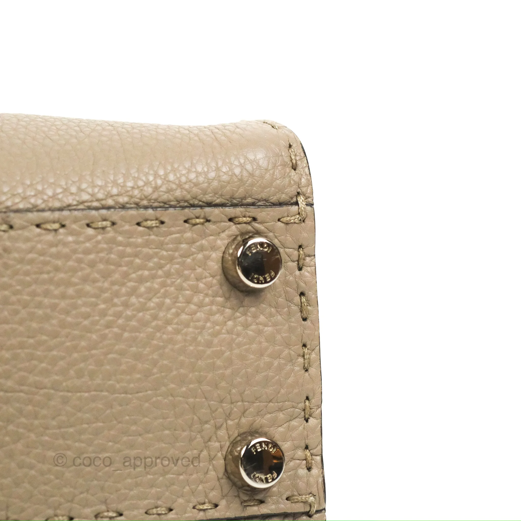 Fendi Mini Peekaboo Dove Grey Selleria Bag Cuoio Romano Python