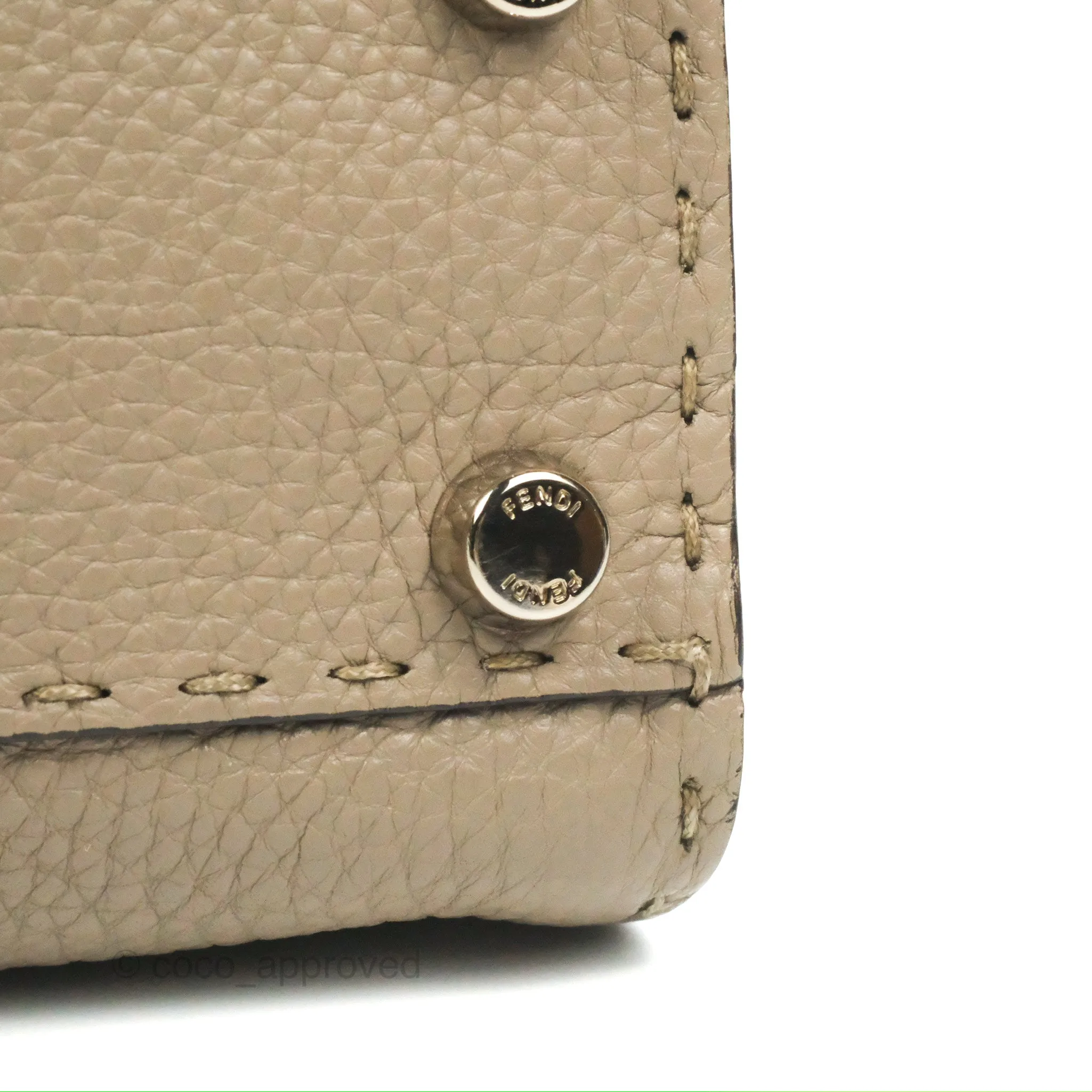 Fendi Mini Peekaboo Dove Grey Selleria Bag Cuoio Romano Python