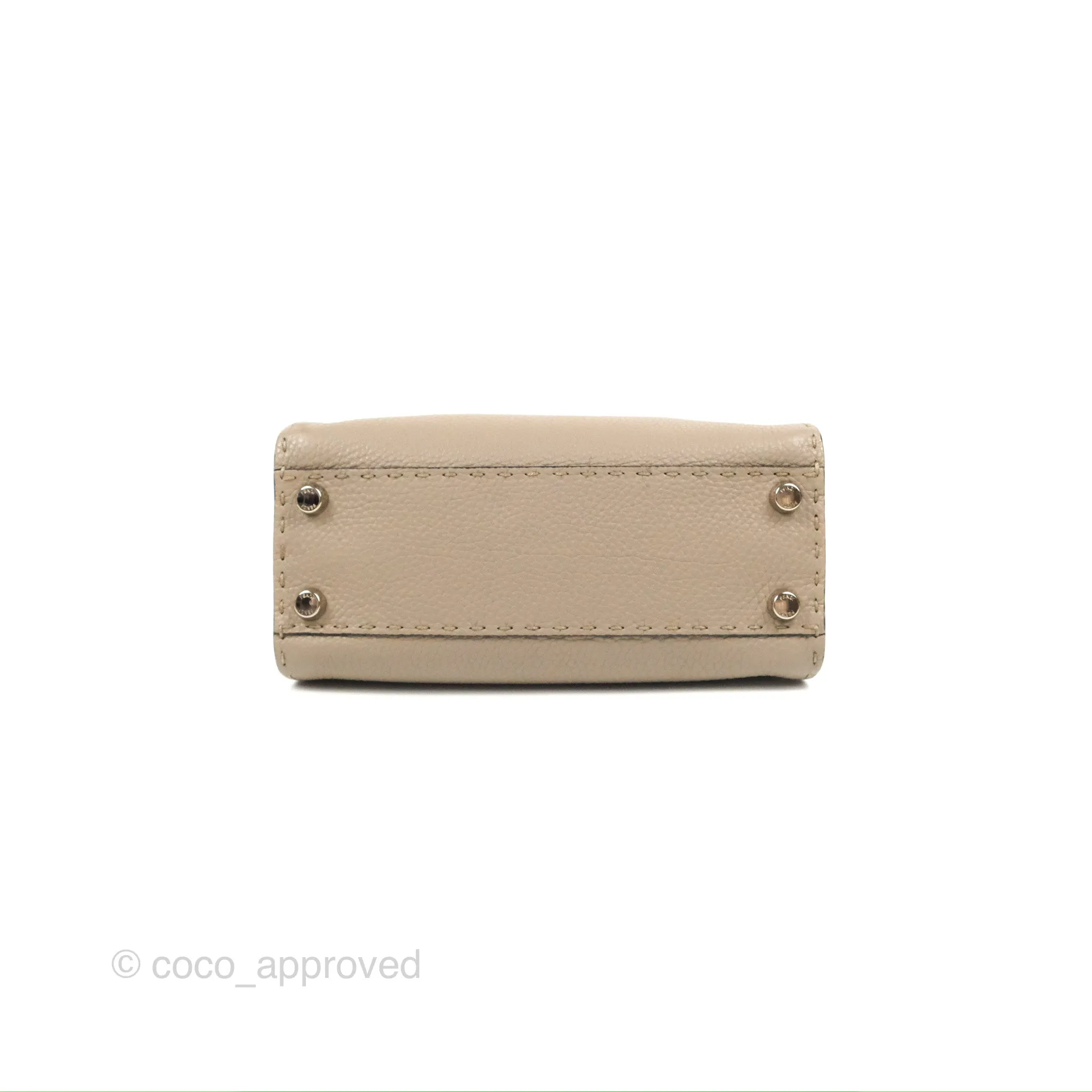 Fendi Mini Peekaboo Dove Grey Selleria Bag Cuoio Romano Python