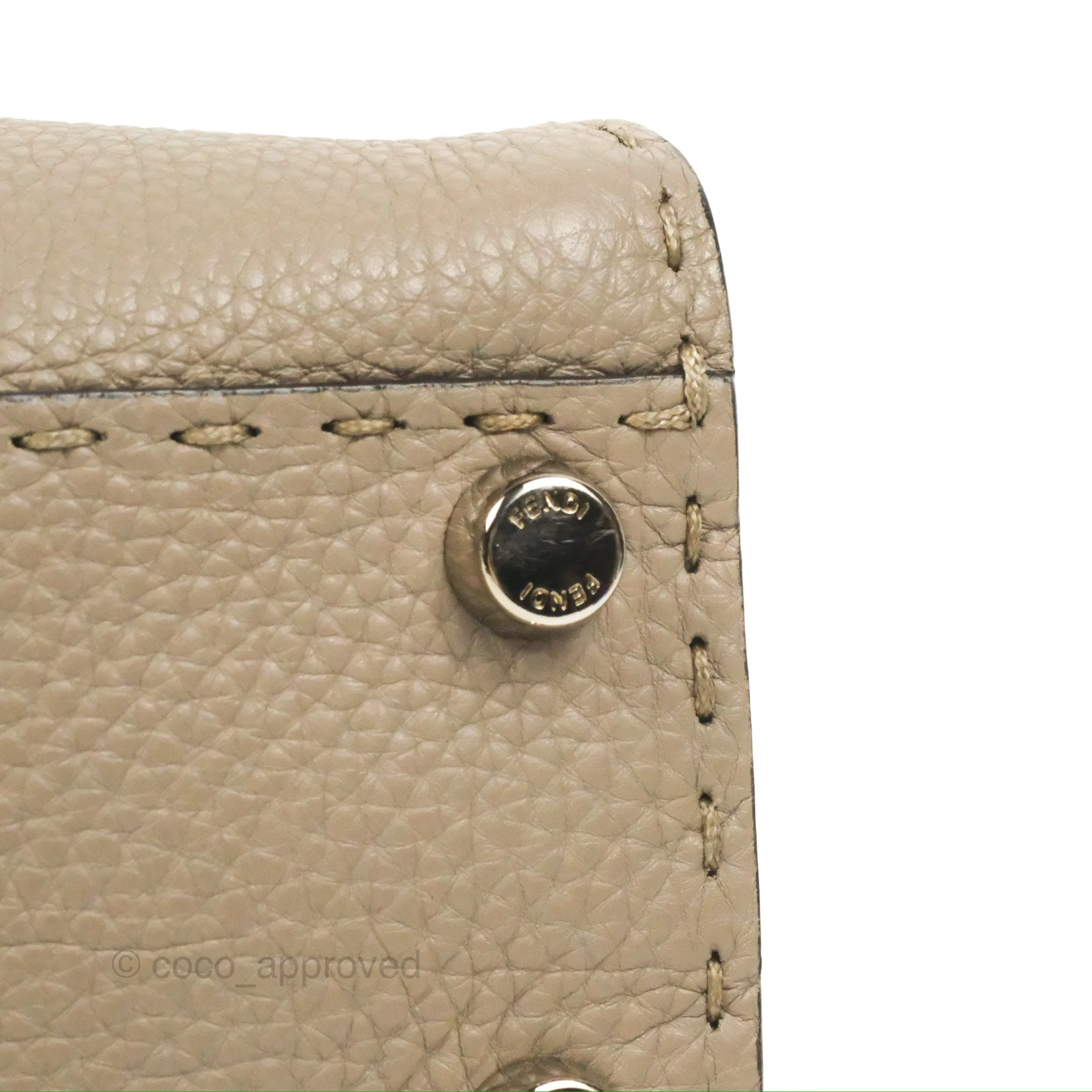 Fendi Mini Peekaboo Dove Grey Selleria Bag Cuoio Romano Python